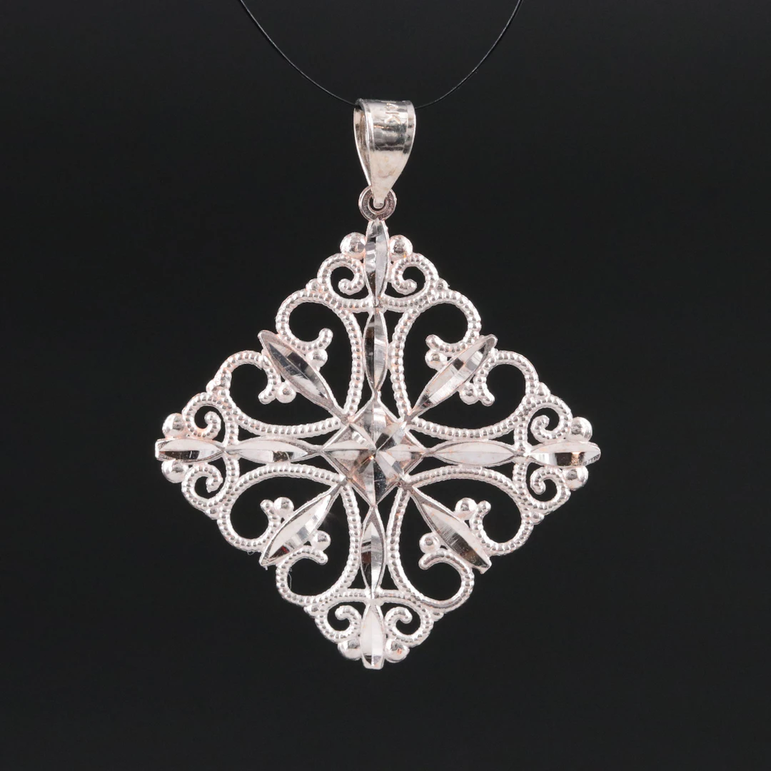 14K Ornate Cross Pendant
