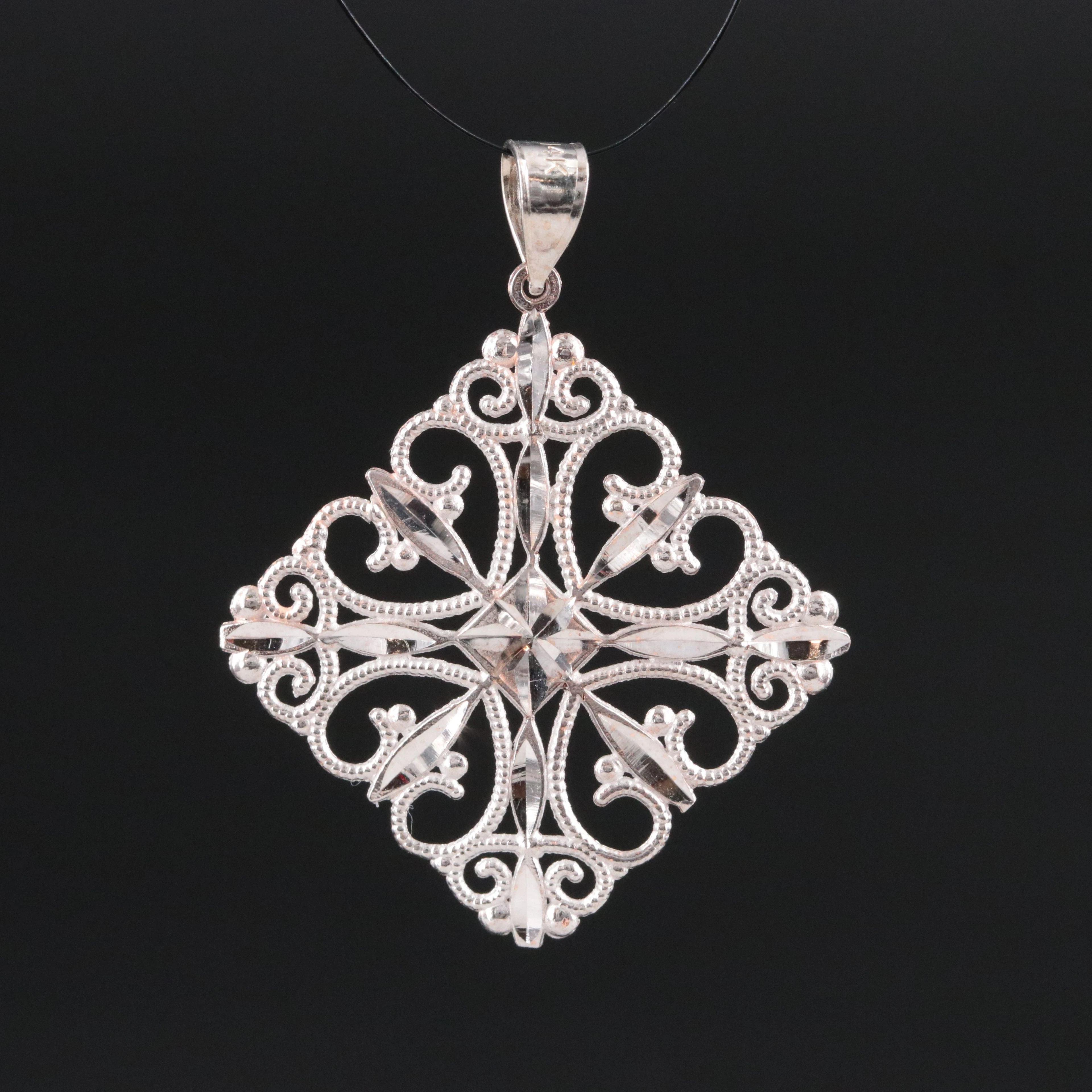 14K Ornate Cross Pendant