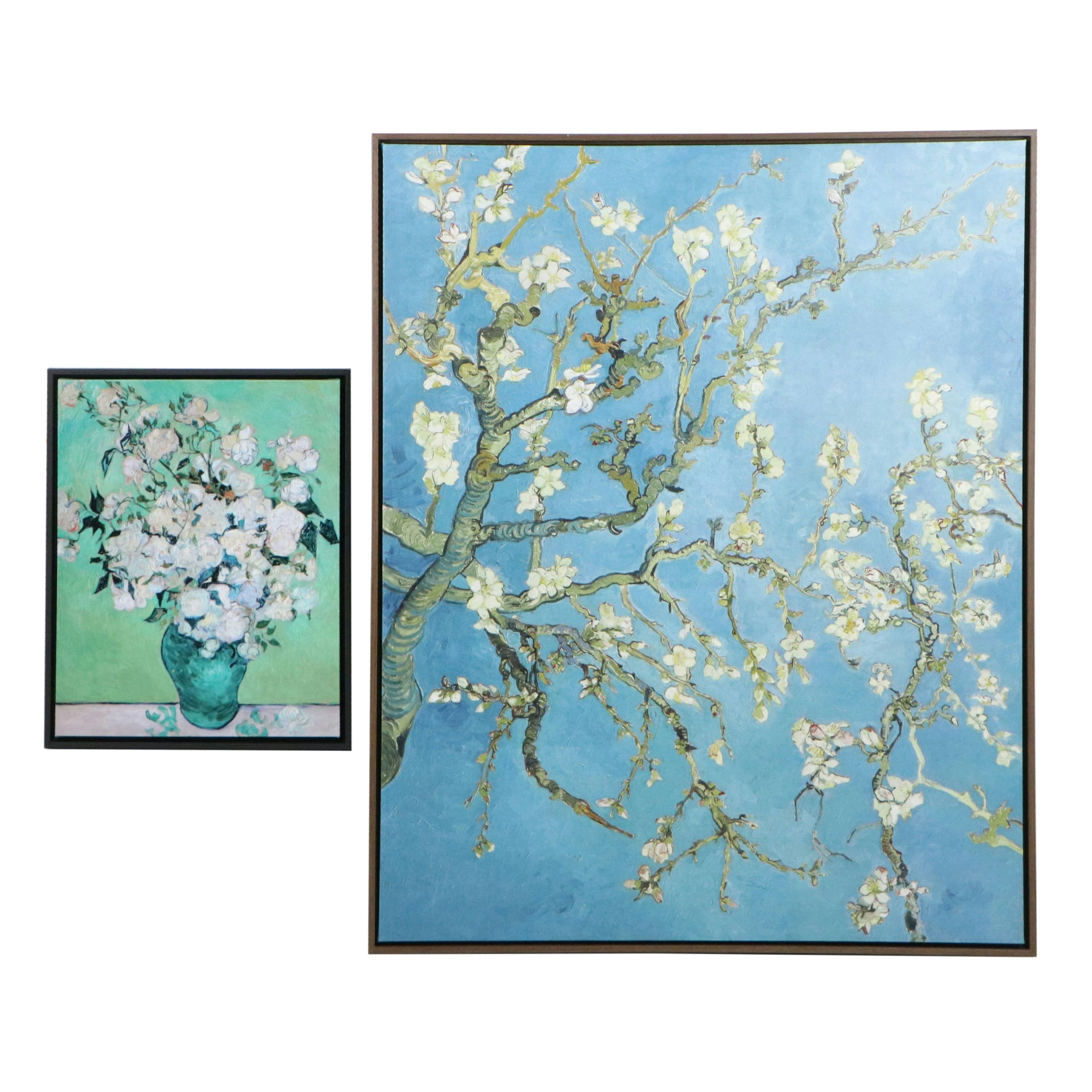 Floral Giclées after Vincent Van Gogh "Almond Blossom" and "Roses,"