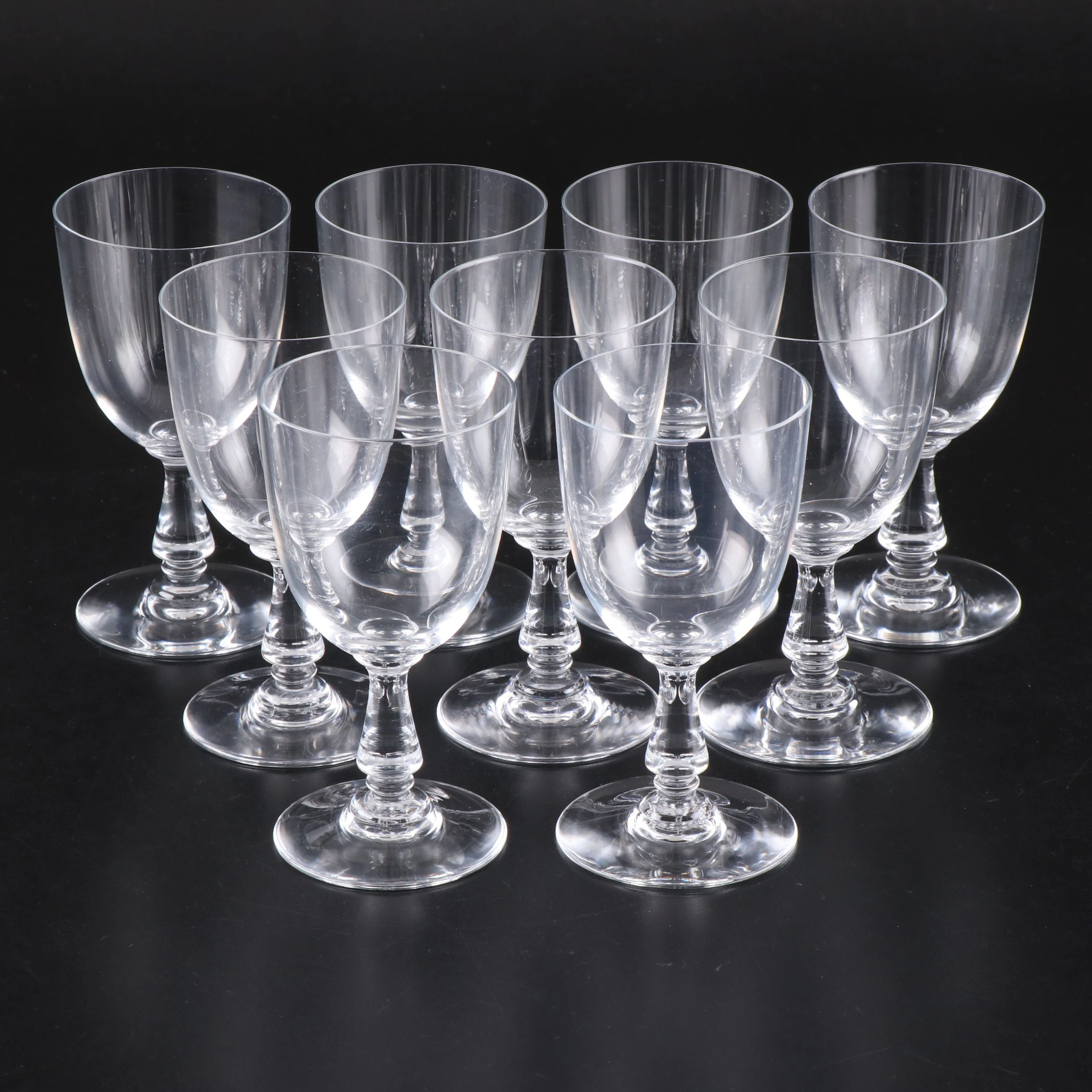 Baccarat "Angouleme" Crystal Claret Wine Glasses, Early to Mid-20th Century