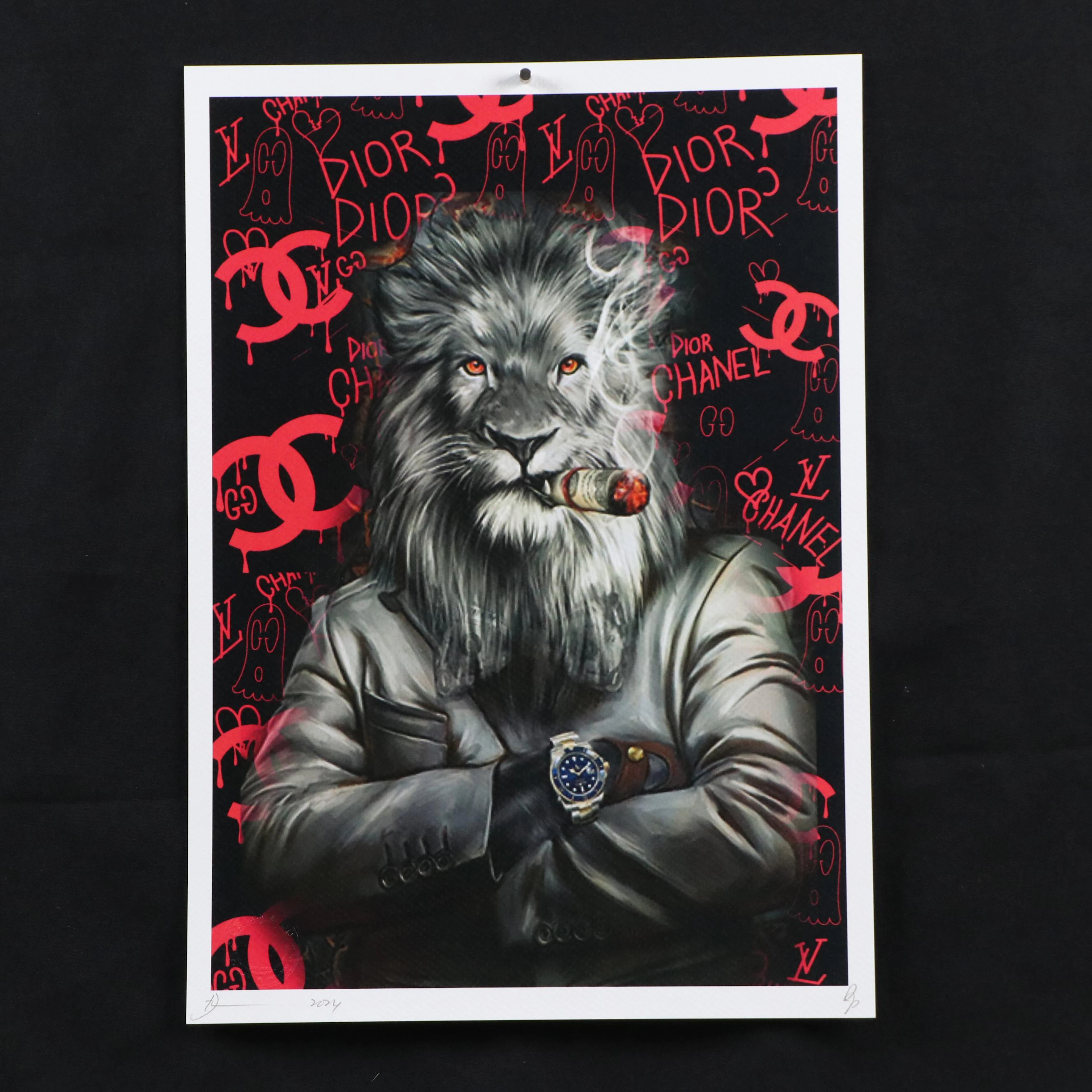 Death NYC Pop Art Digital Graphic Print Homage Lion x Chanel x LV x Dior