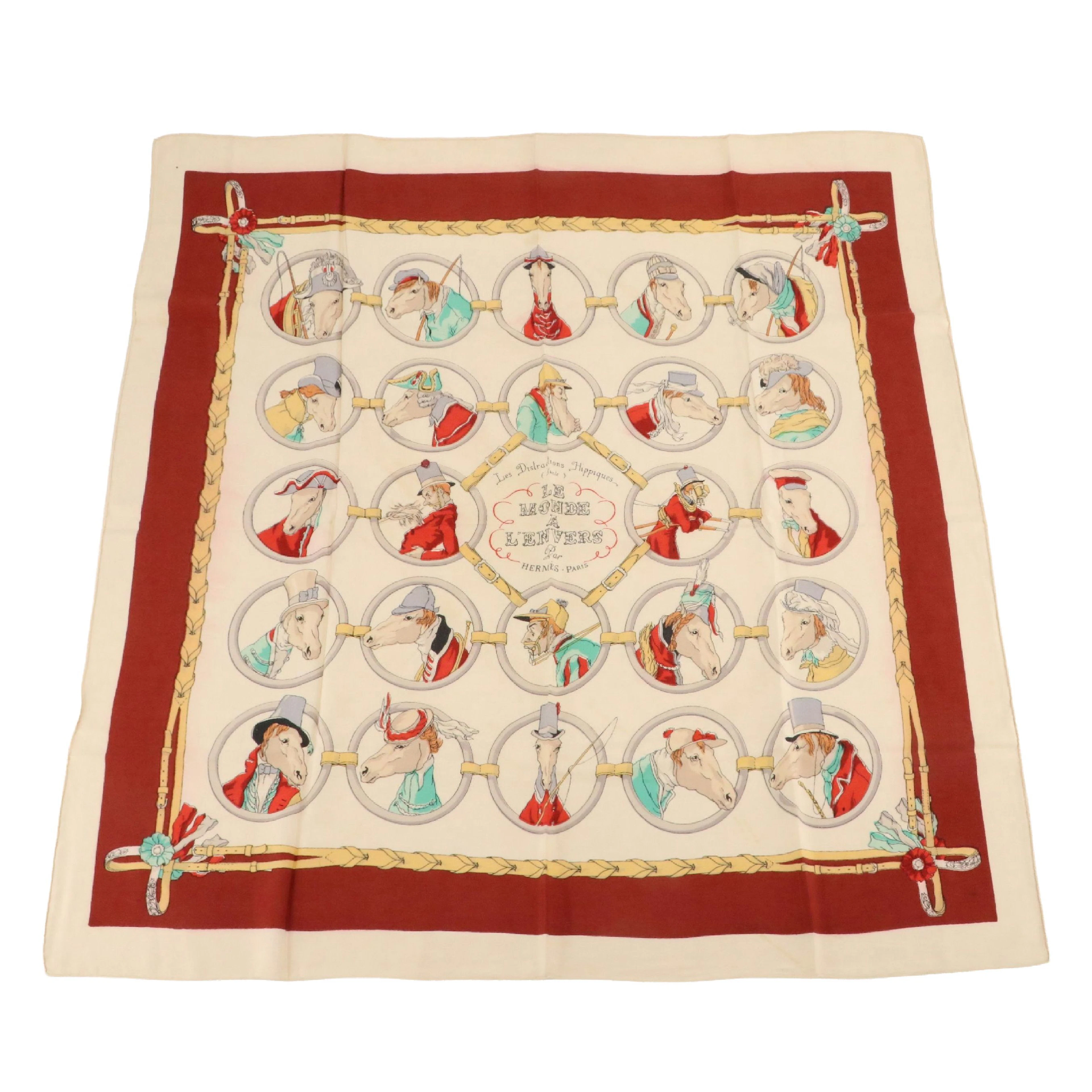 Hermès Early Issue "Le Monde à L'envers" Silk Scarf