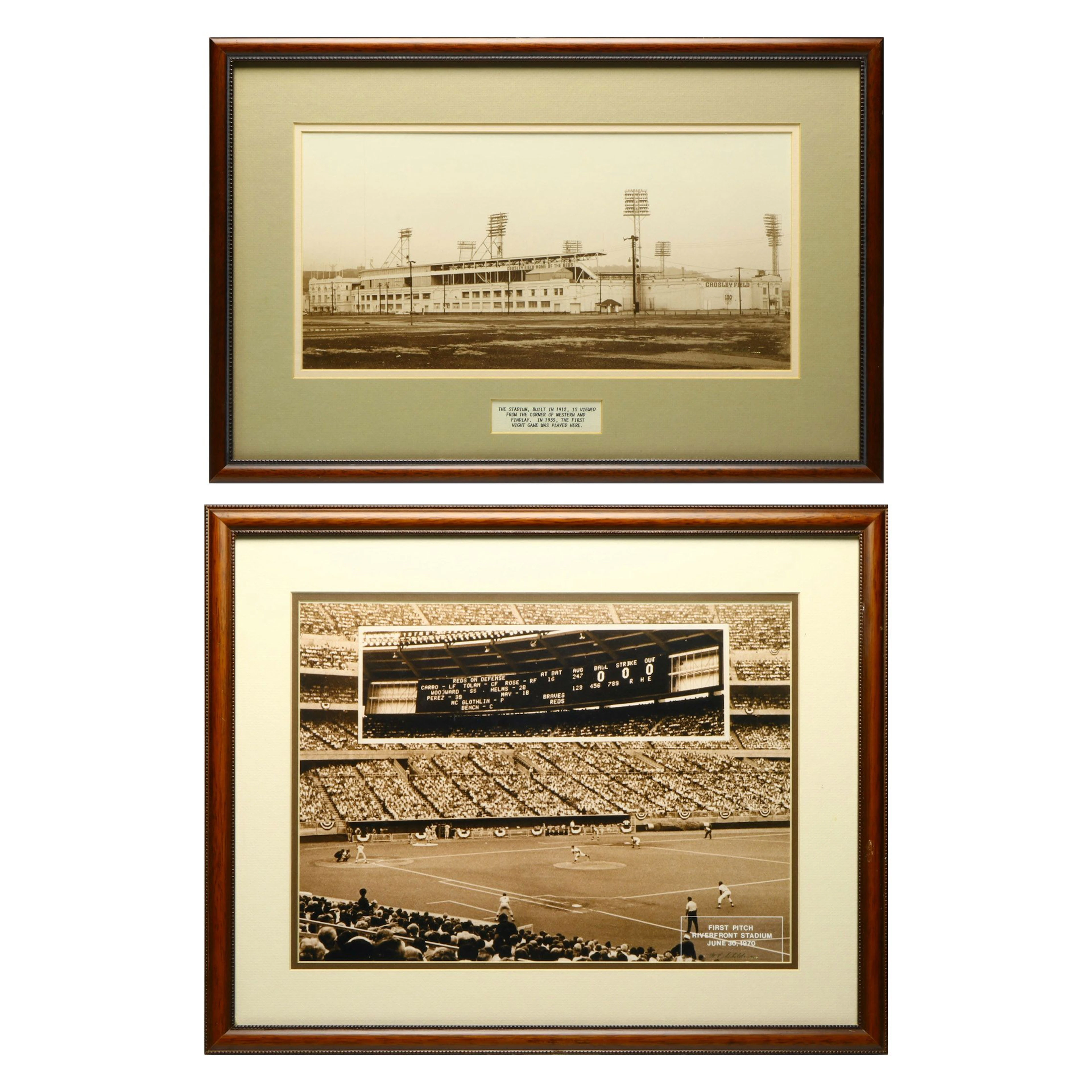 Vintage W. F. Schildman Cincinnati Baseball Stadium Framed Prints