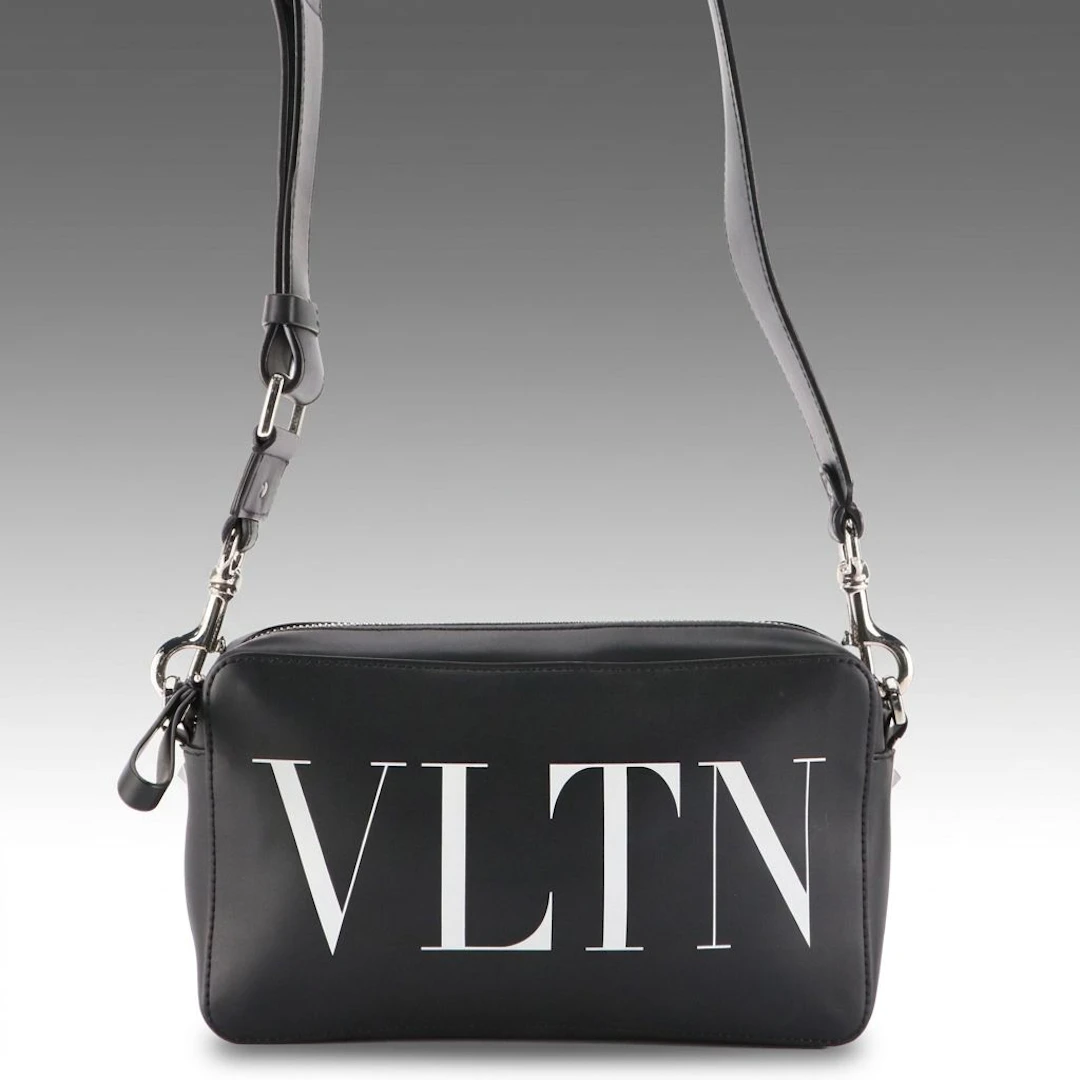 Valentino Garavani VLTN Camera Crossbody Bag in Black Calfskin Leather