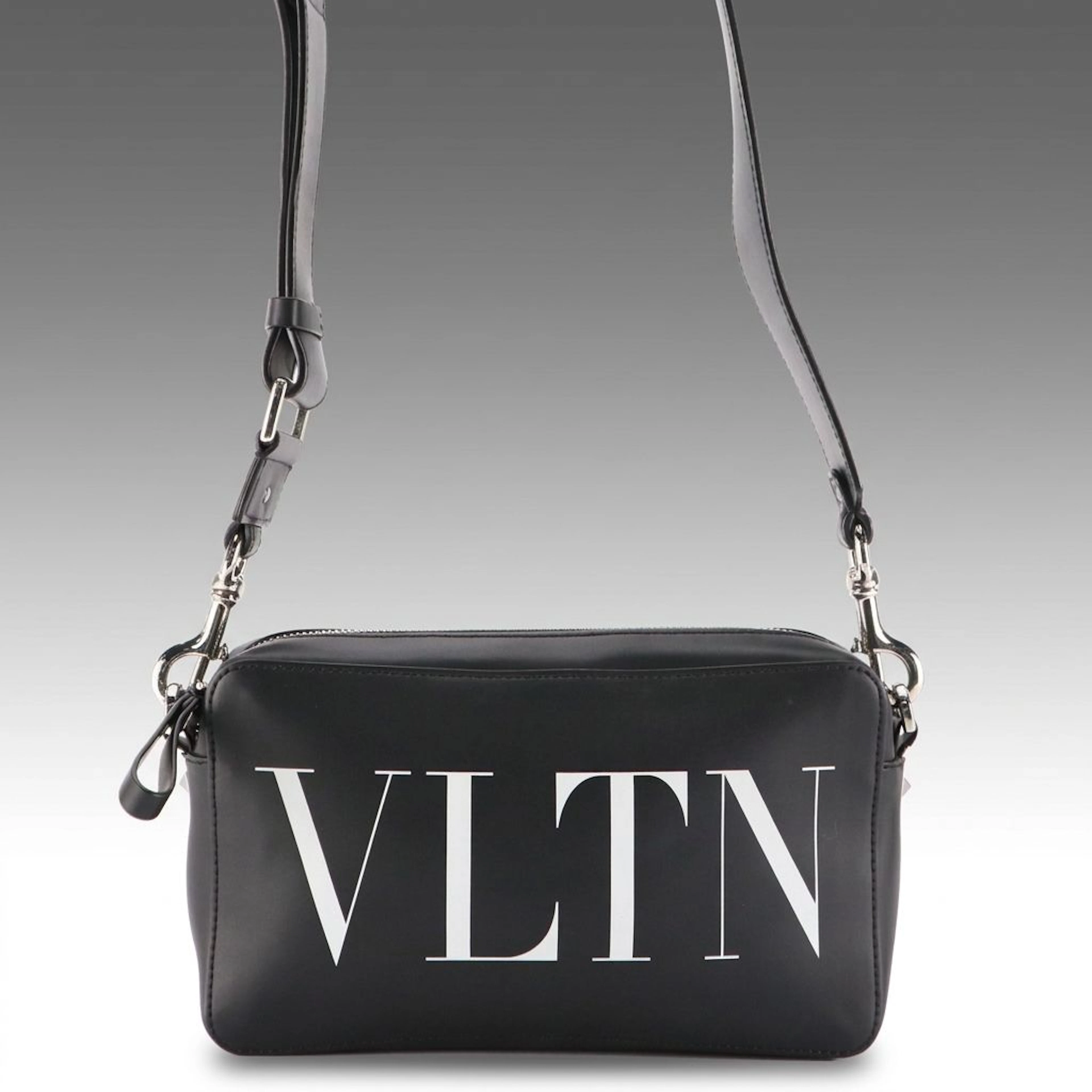 Valentino Garavani VLTN Camera Crossbody Bag in Black Calfskin Leather