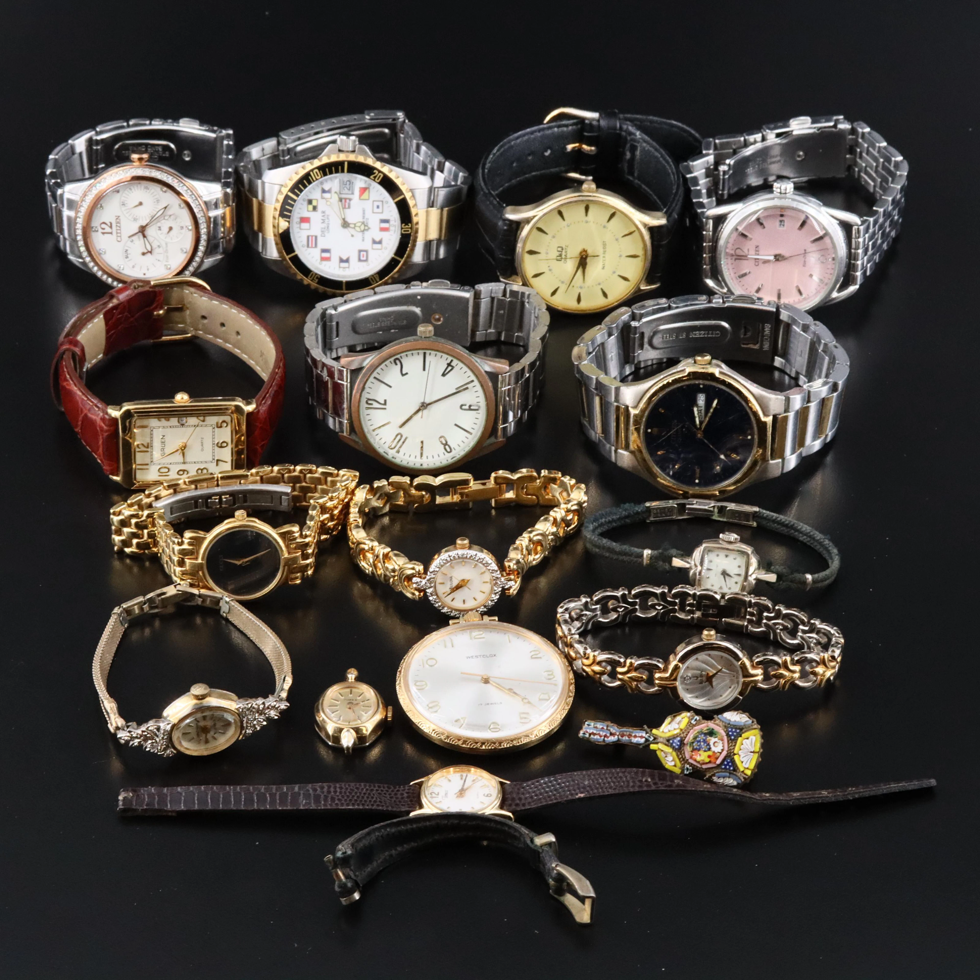 Citizen, Westclox, Timex, & Waltham Watch Lot