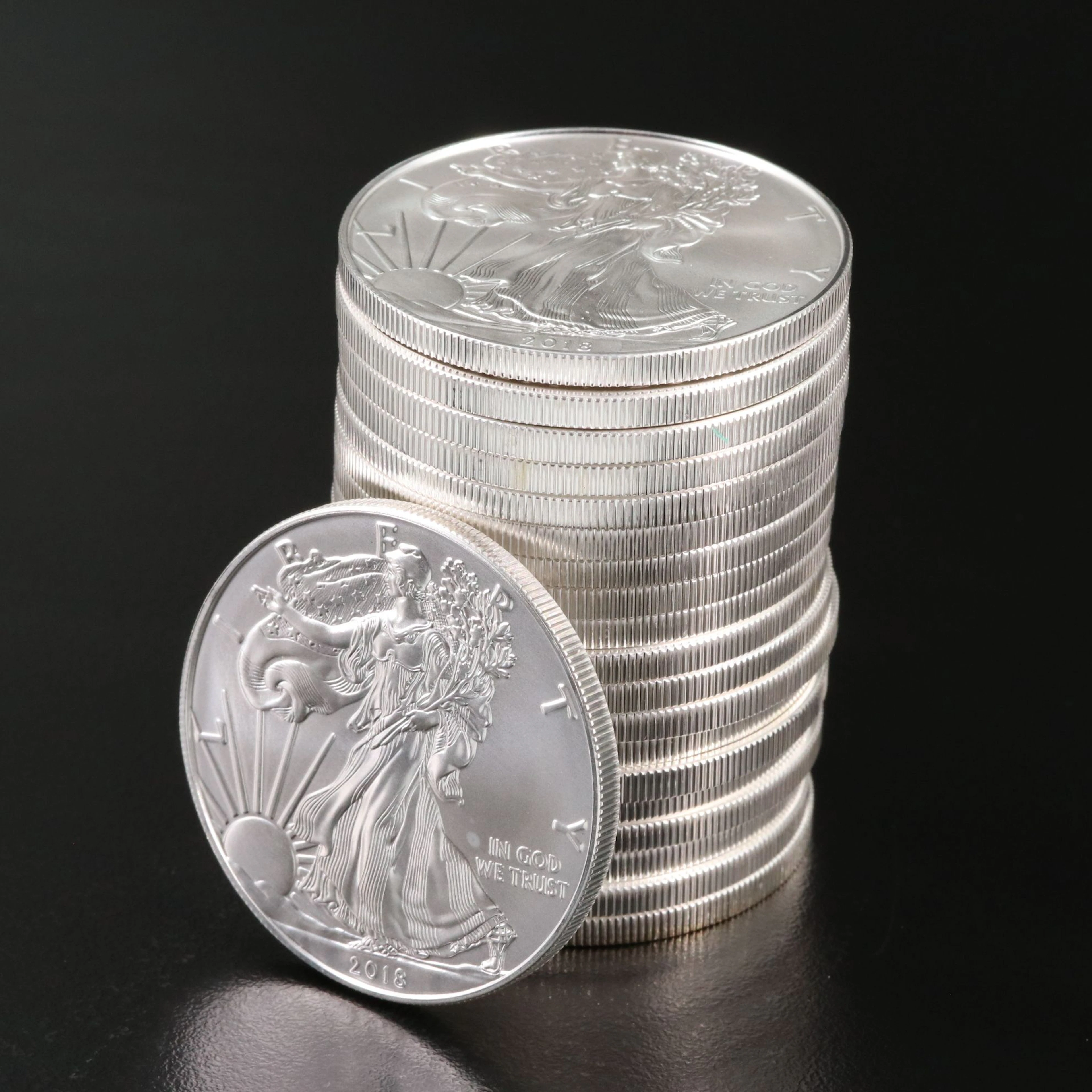 Roll of Twenty 2018 American Silver Eagle 1-Oz. Bullion Coins