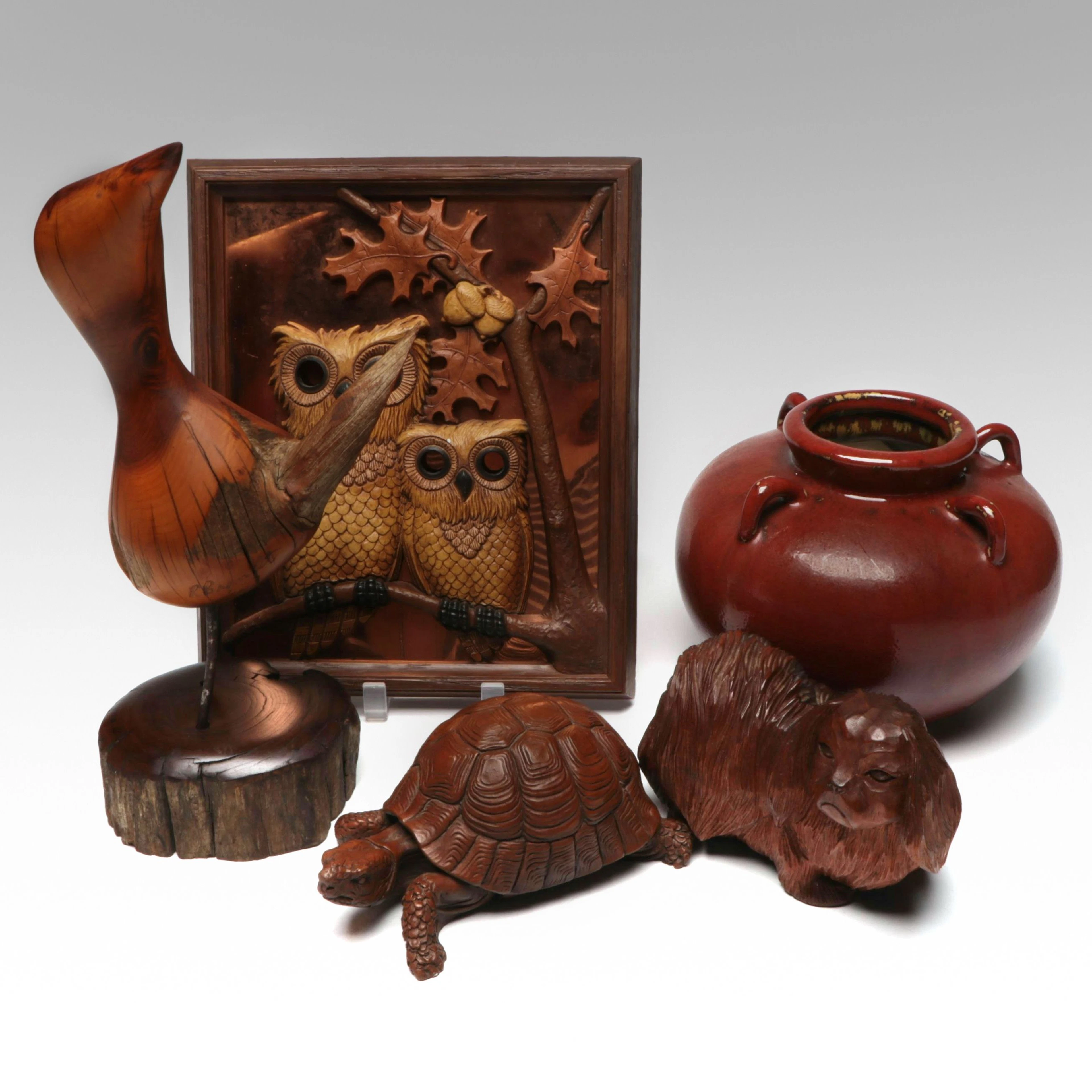 José Pinal and R. Brandt Hand-Carved Wood with More Animal Sculptures and Décor