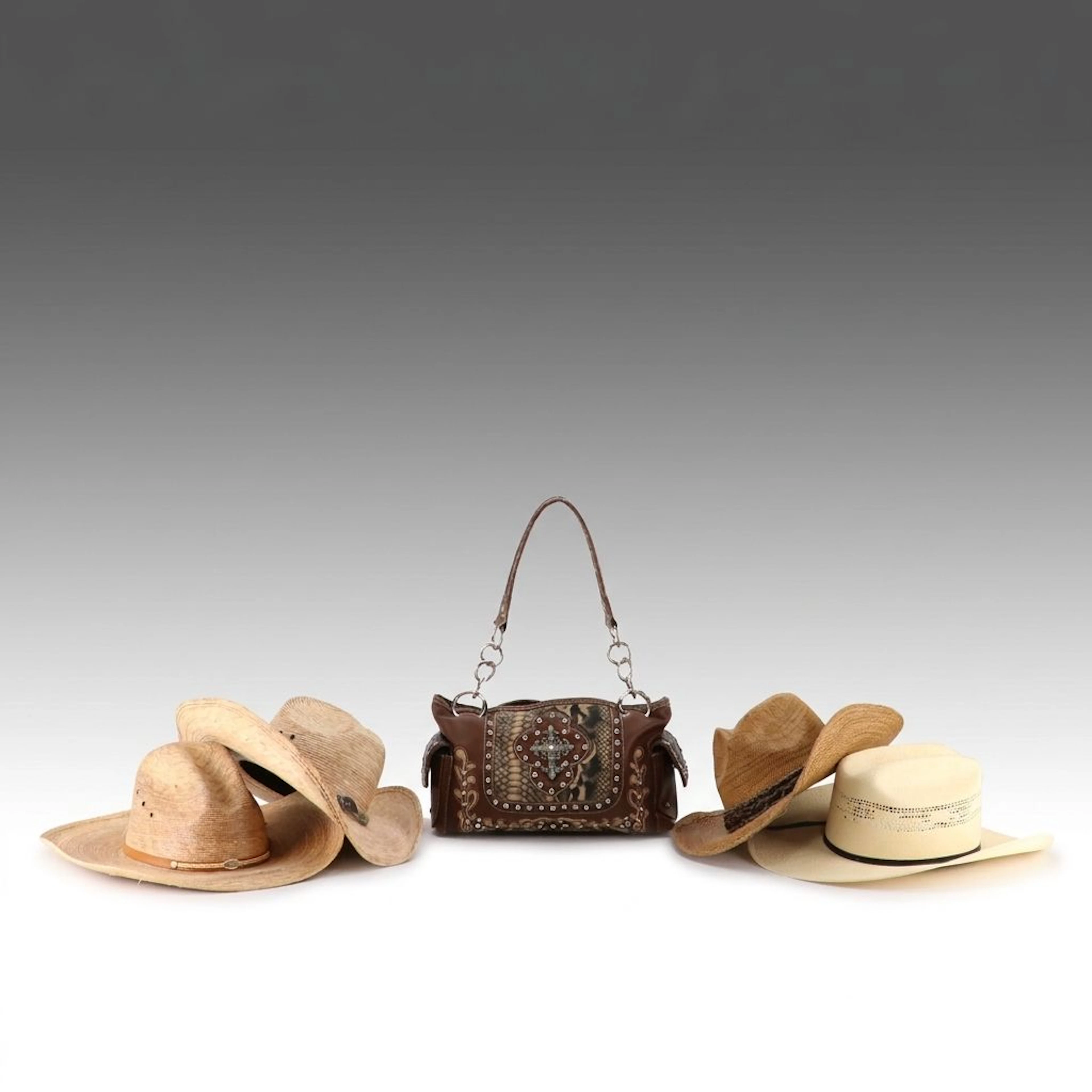 Western Straw Hats and Concealed Carry Faux Leather Shoulder Bag