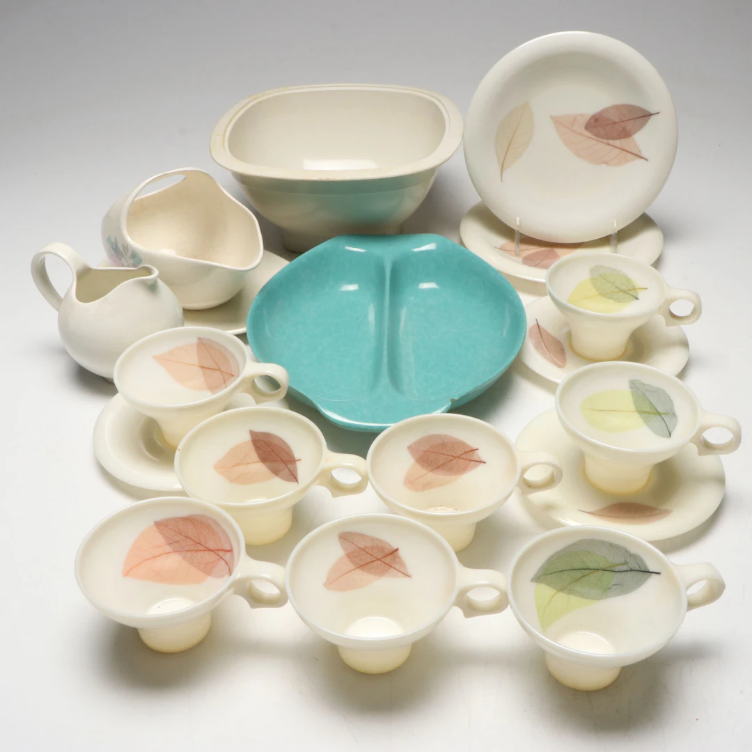 Russel Wright Flair "Ming Lace Jade" Melamine with Other Tableware
