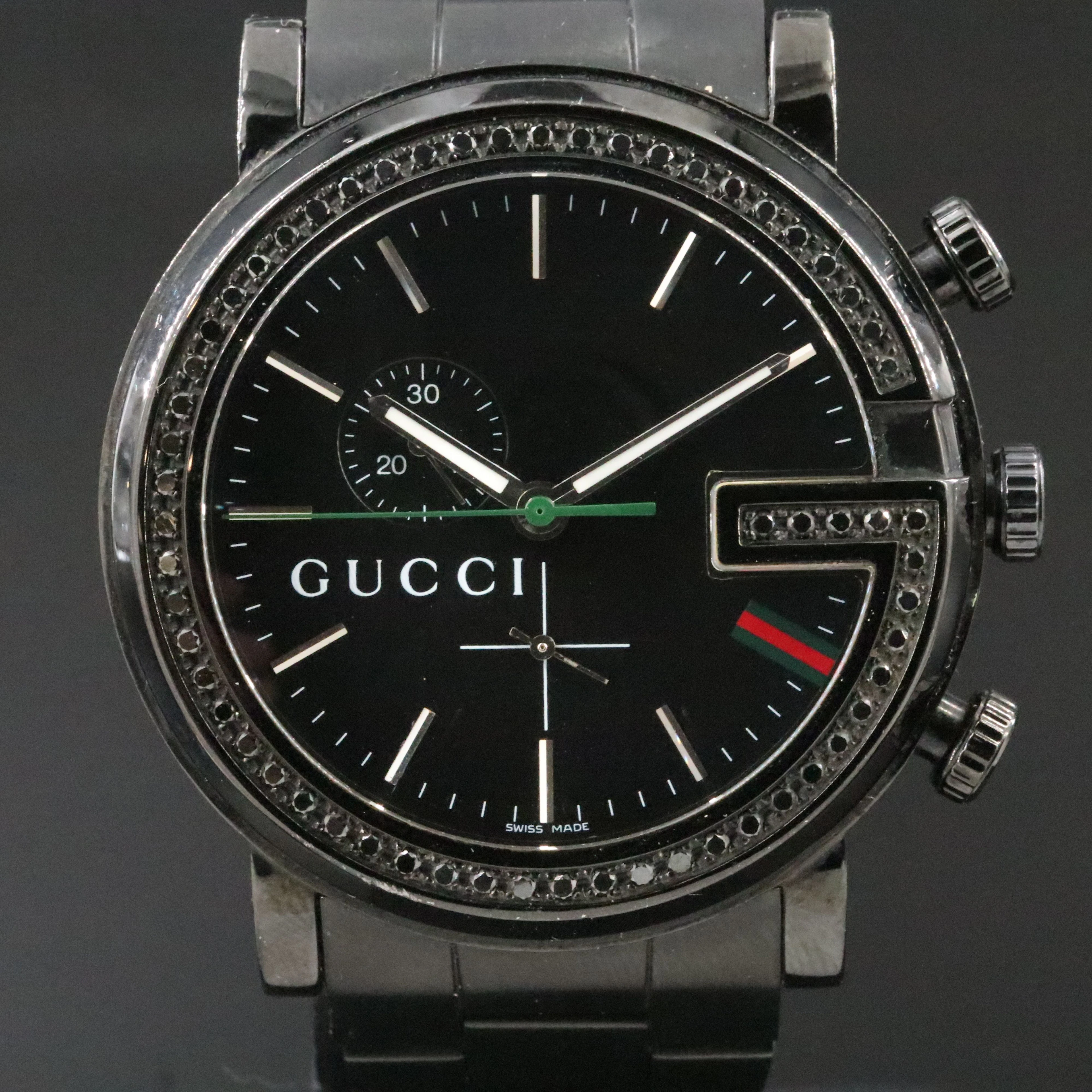 Gucci G-Chrono 101M Fancy Black Diamond Watch