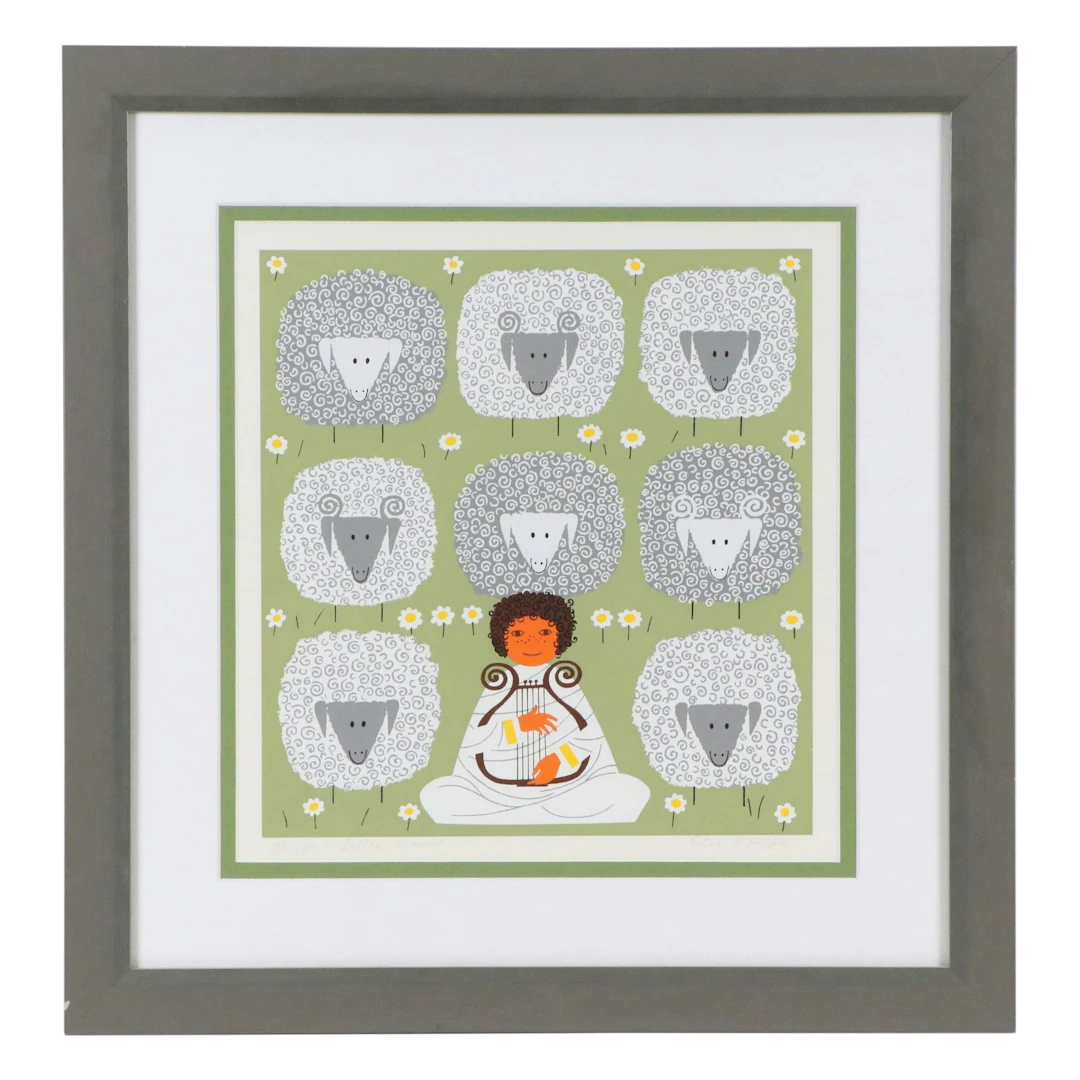 Edie Harper Naive Style Serigraph "Little David"