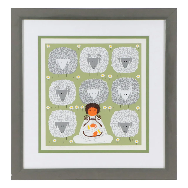 Edie Harper Naive Style Serigraph "Little David"