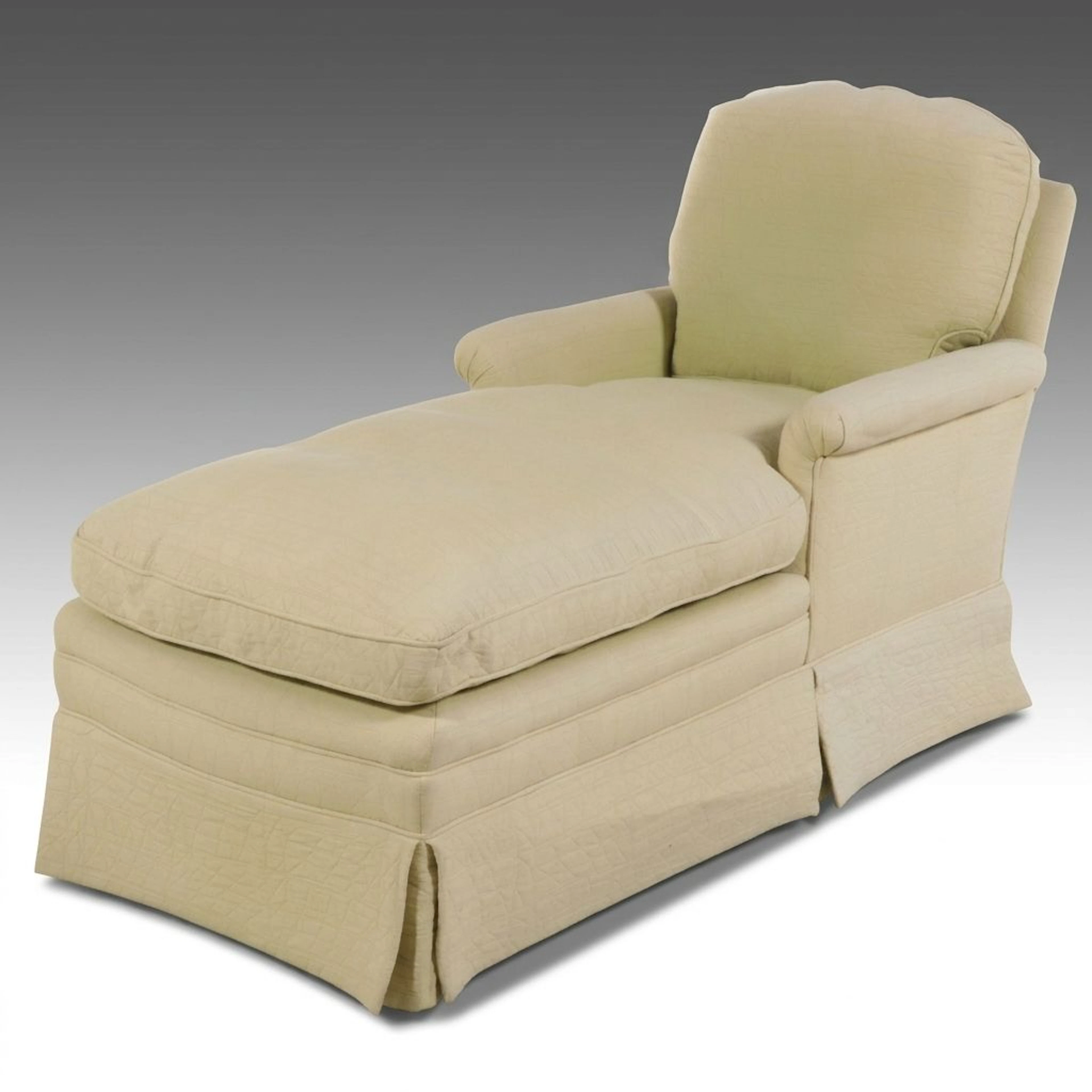 Quilted Upholstered Chaise Lounge Chair, Late 20th Century