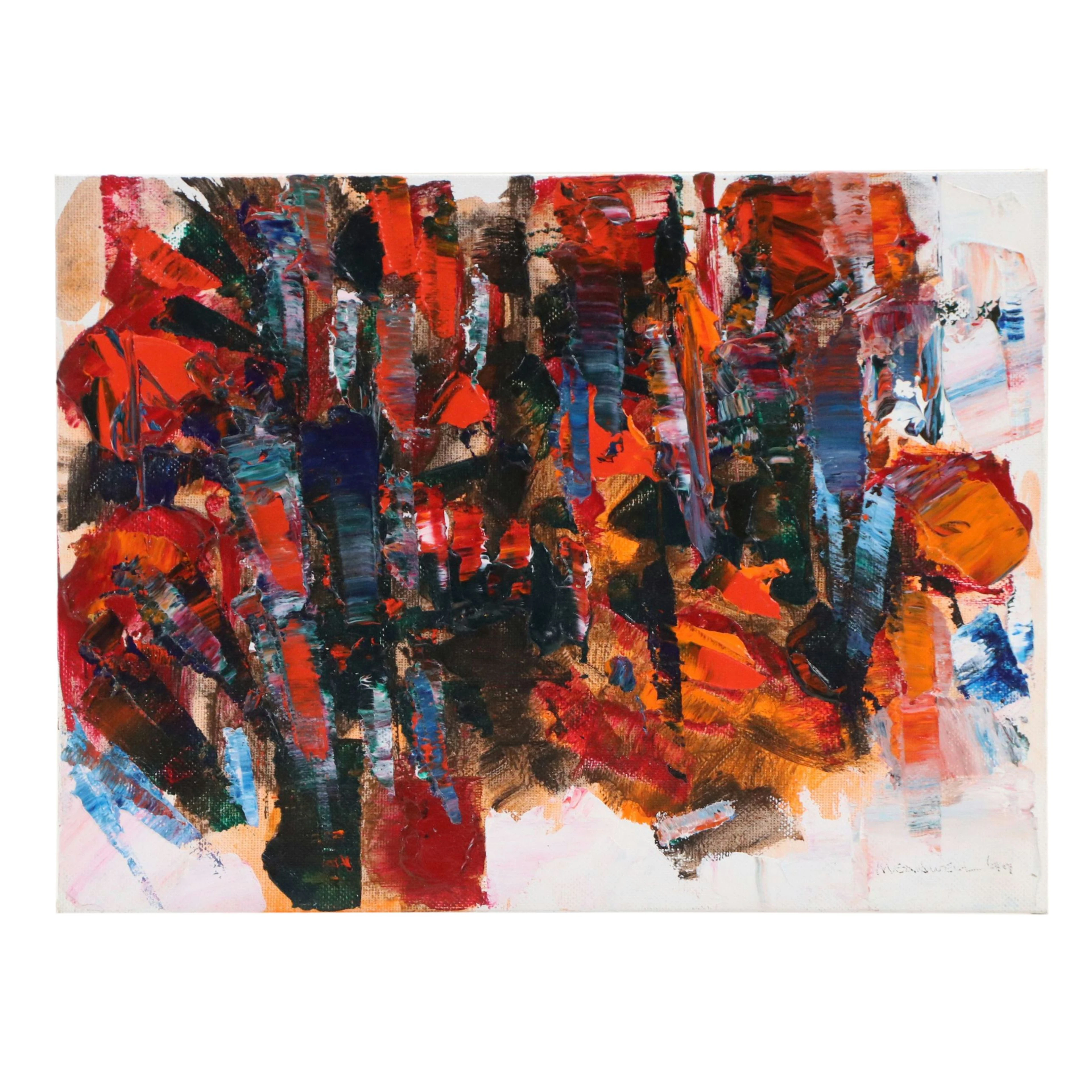 Jack Meanwell Acrylic Painting on Canvas Board, 1999