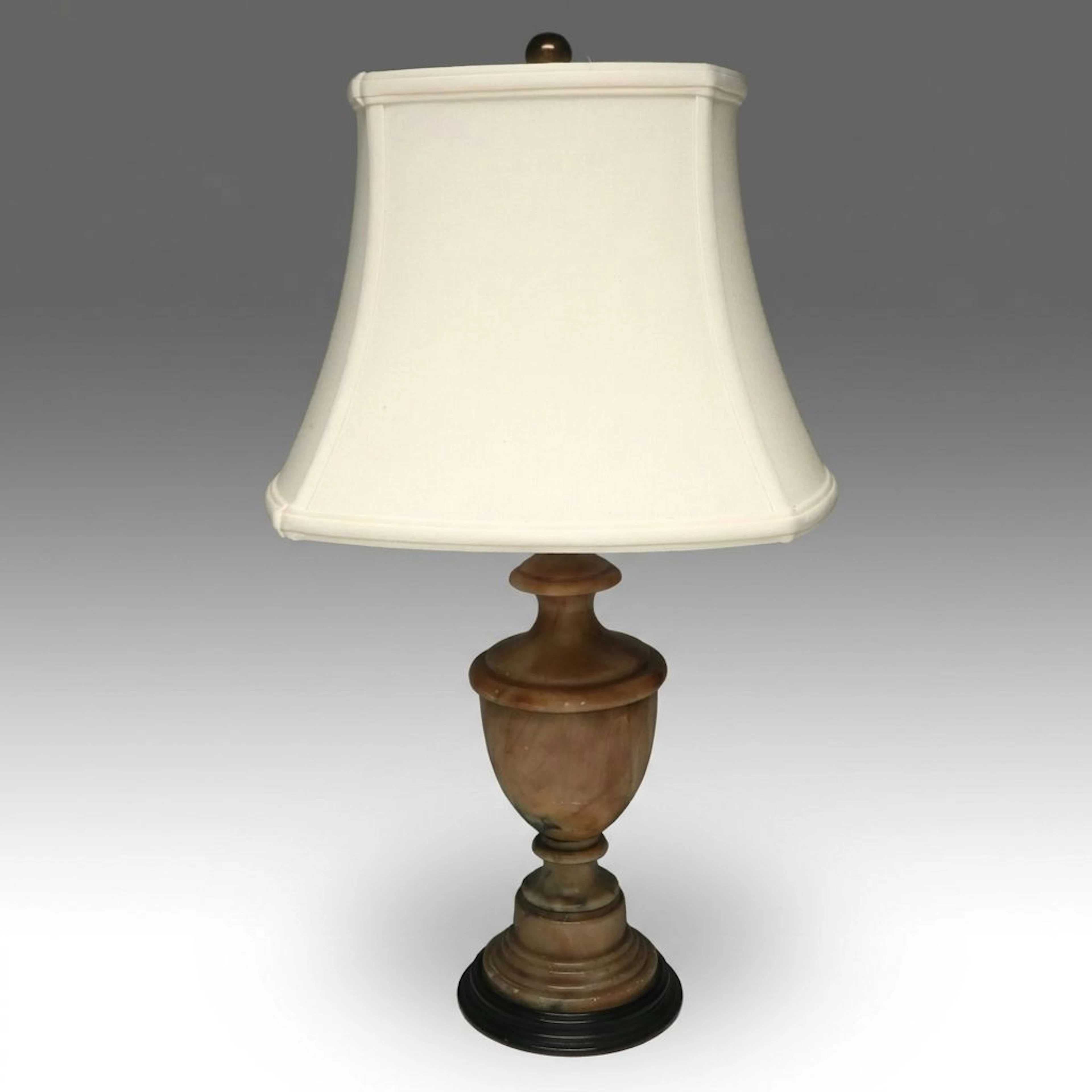 Neoclassical Style Marble Table Lamp with Squared Bell Shade