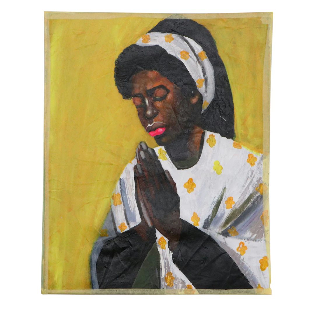Oluwakemi Omowaire Acrylic Painting "Teach Us To Pray," 21st Century