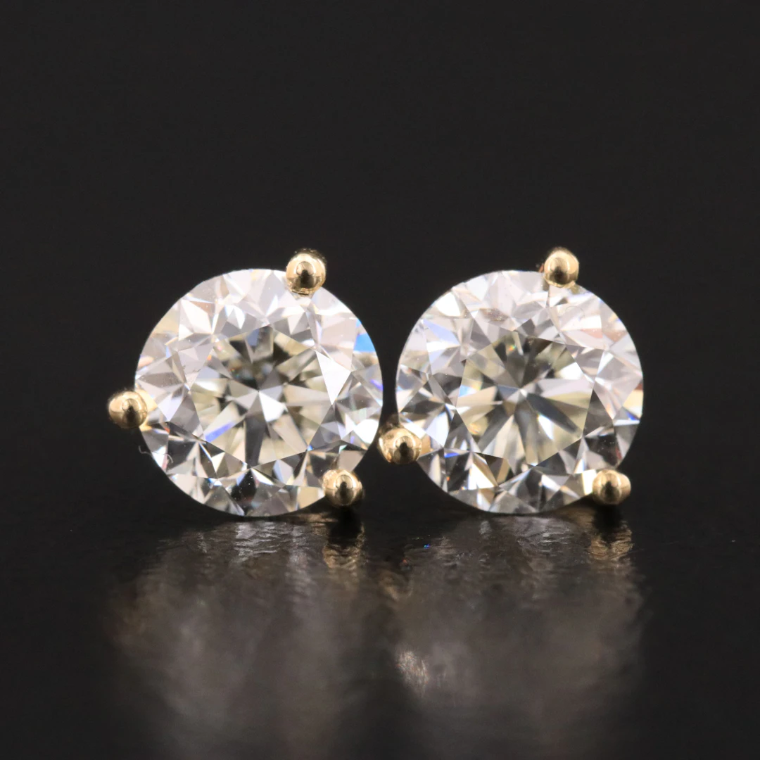 14K 2.00 CTW Diamond Solitaire Earrings