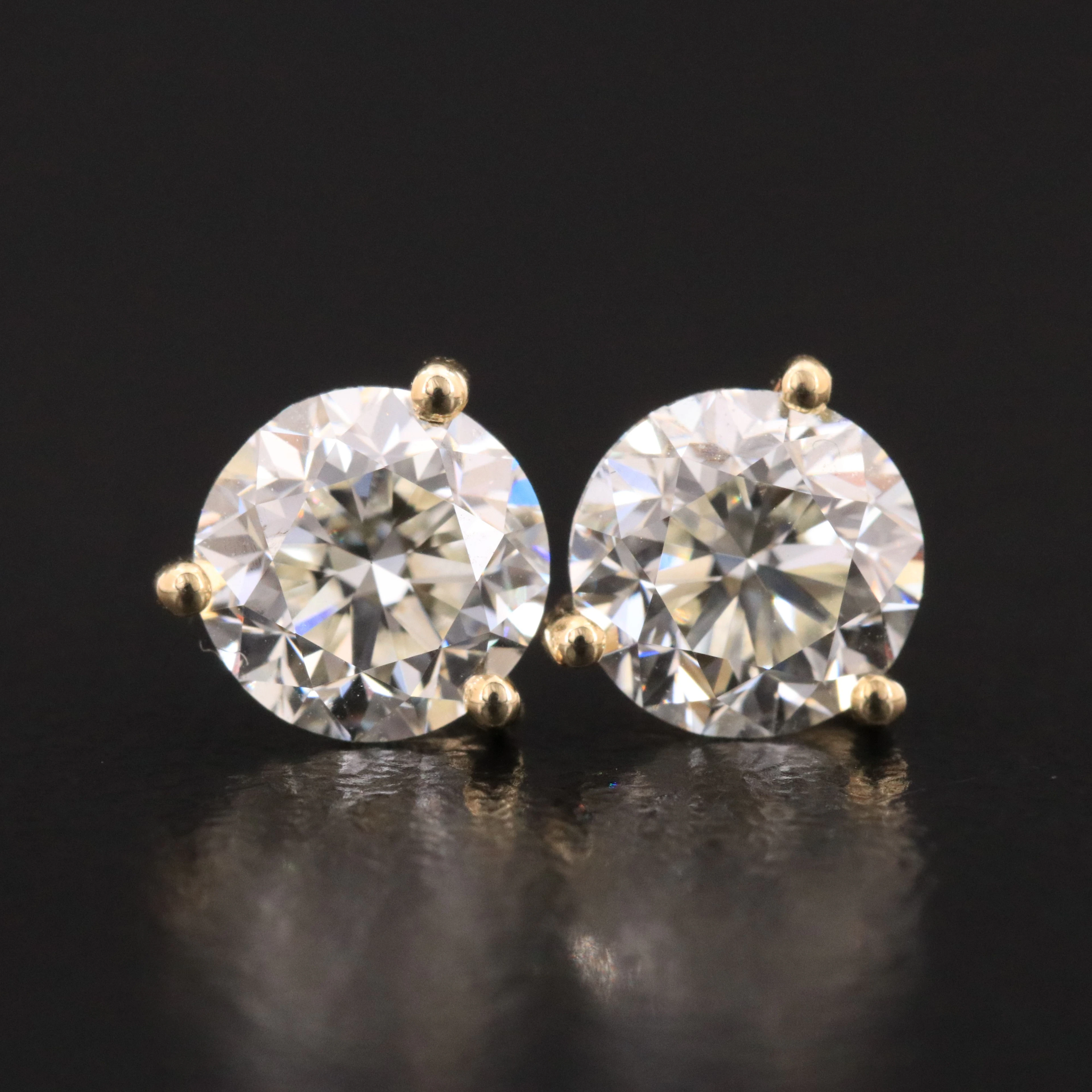 14K 2.00 CTW Diamond Solitaire Earrings