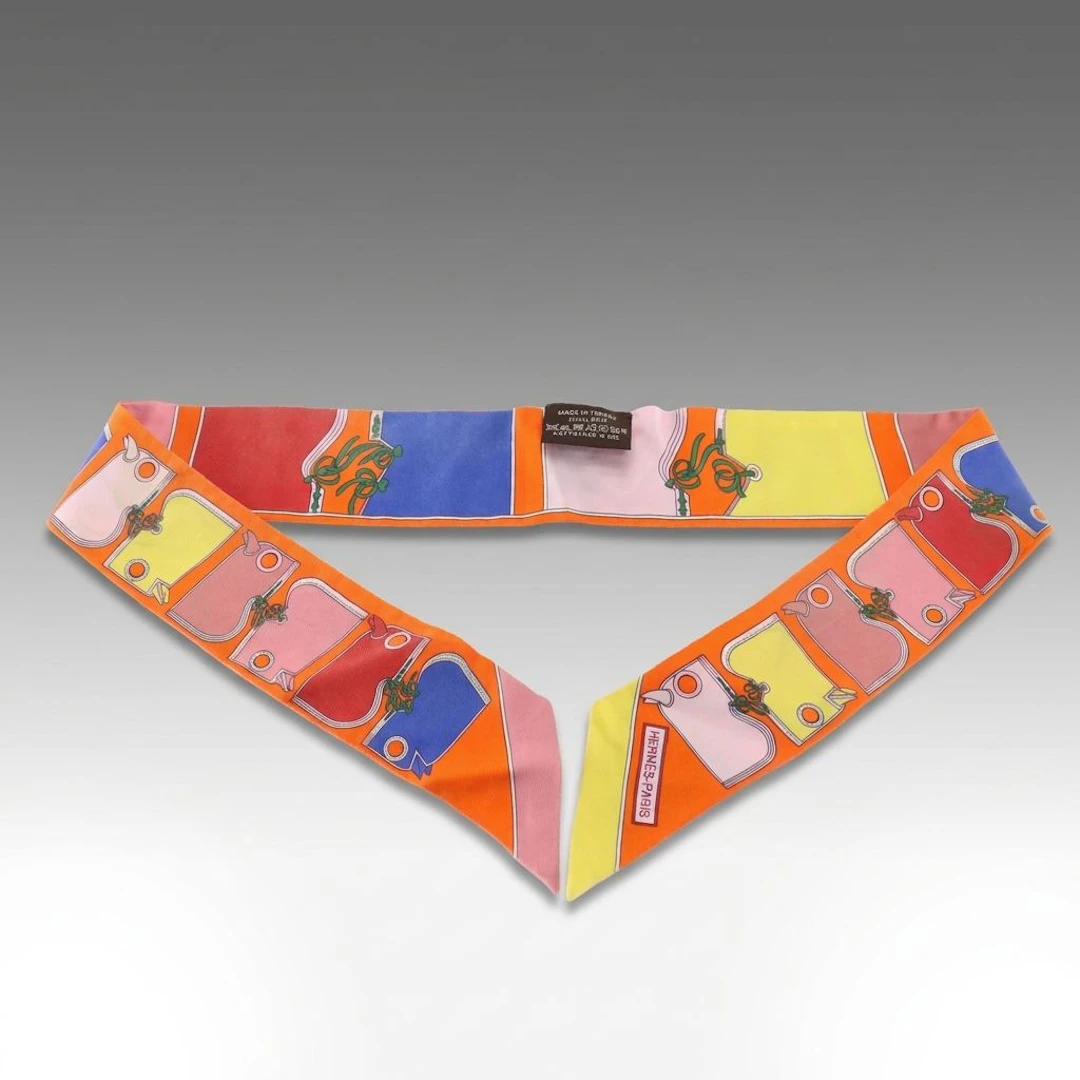 Hermès "Camails" Silk Twilly Scarf