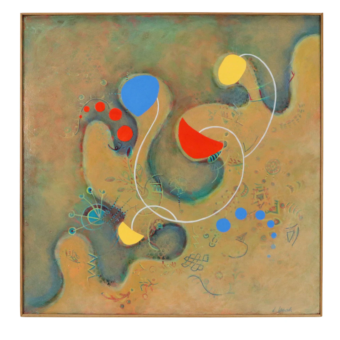 Linda Larisch Embellished Oil Painting "Abstract Composition"