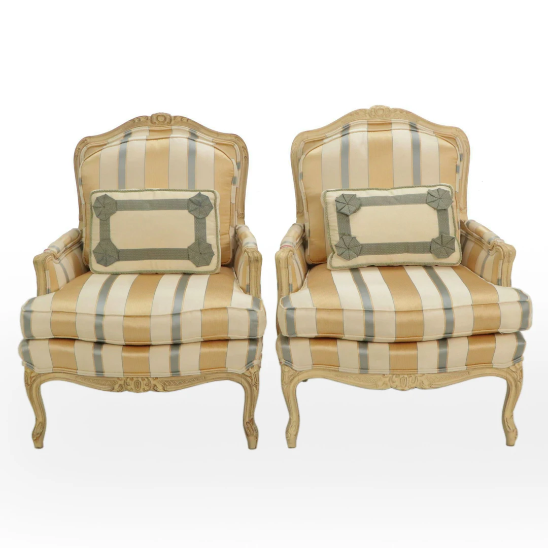 Pair of John Widdicomb Louis XV Style Bergères