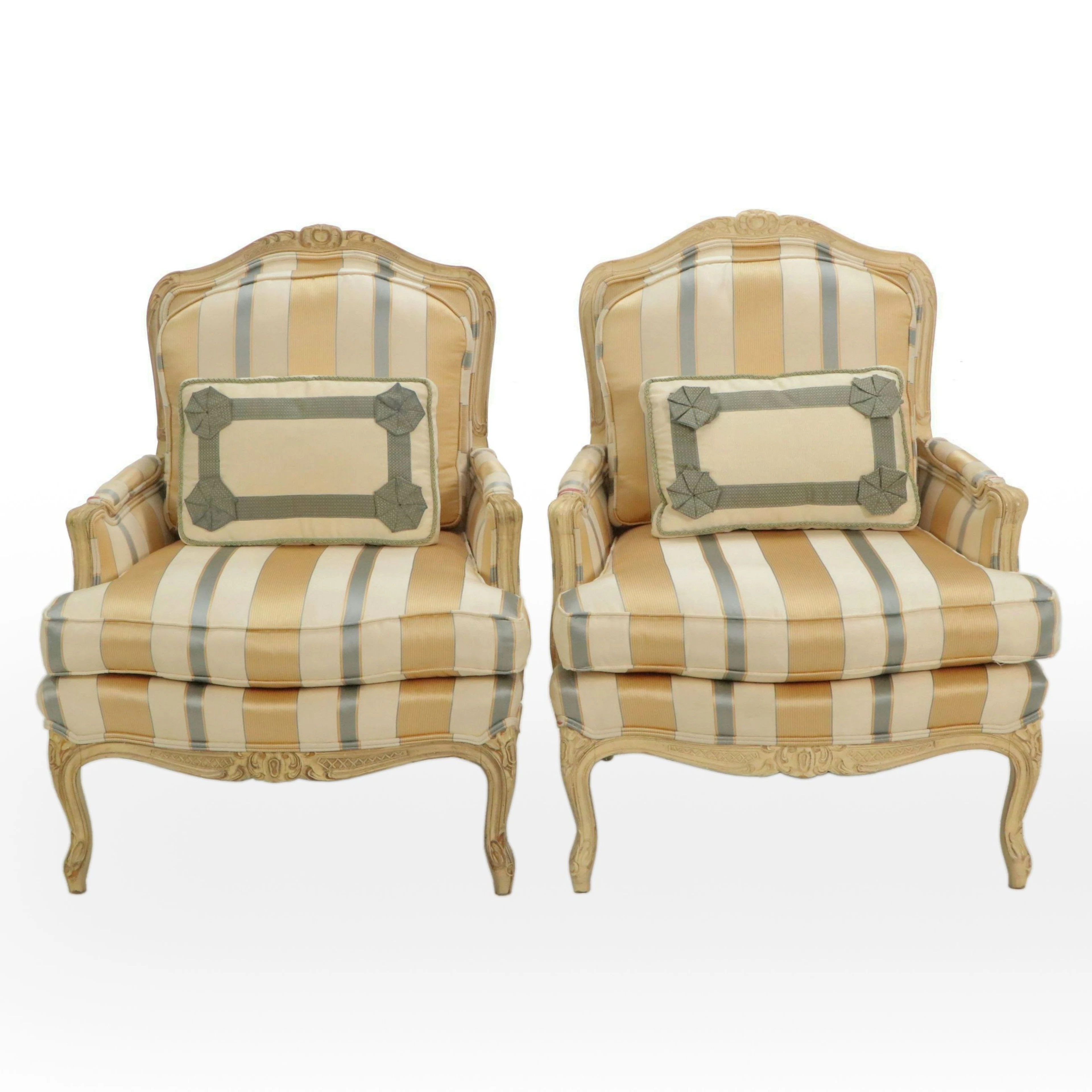 Pair of John Widdicomb Louis XV Style Bergères