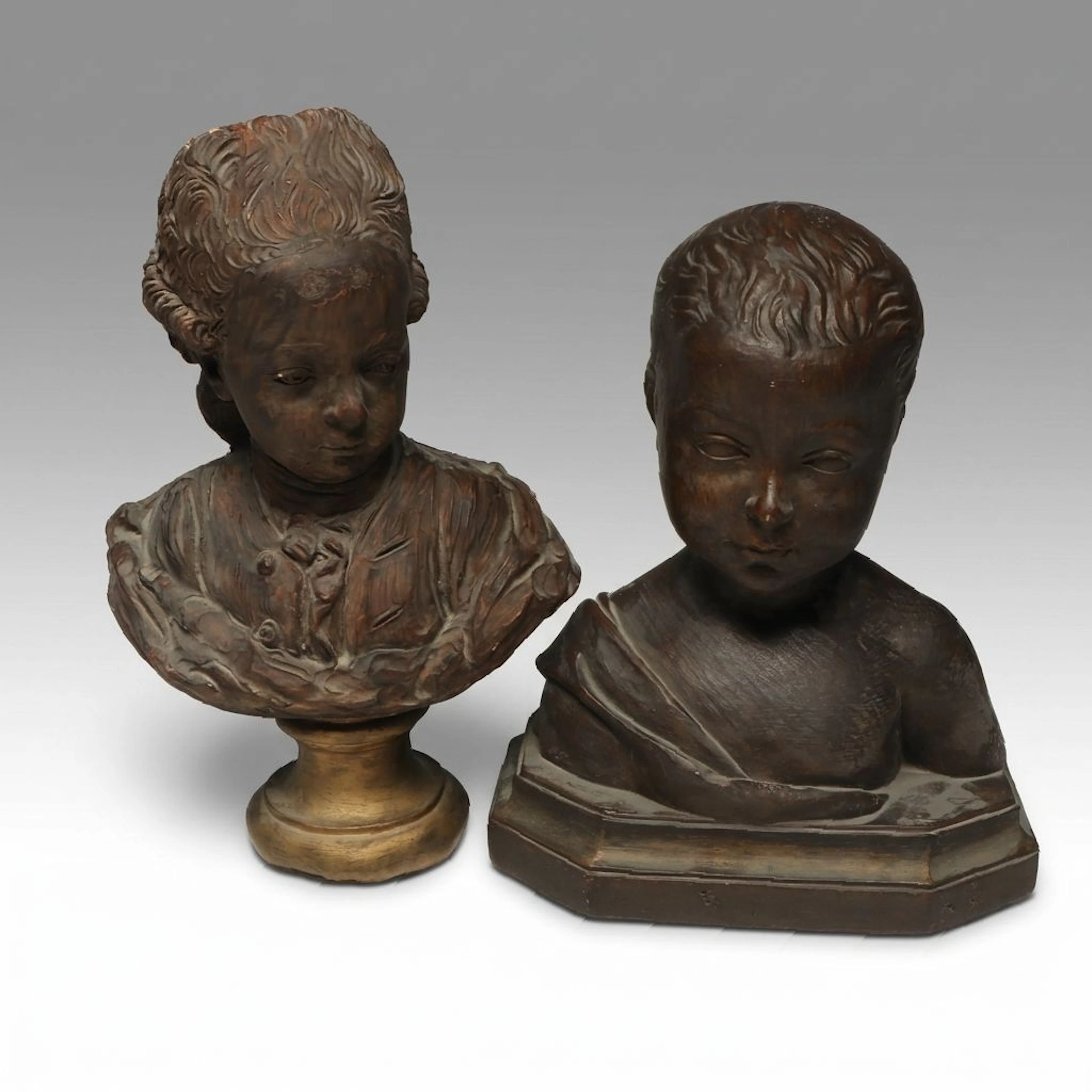 Rococo and Neoclassical Style Composite Busts, Vintage