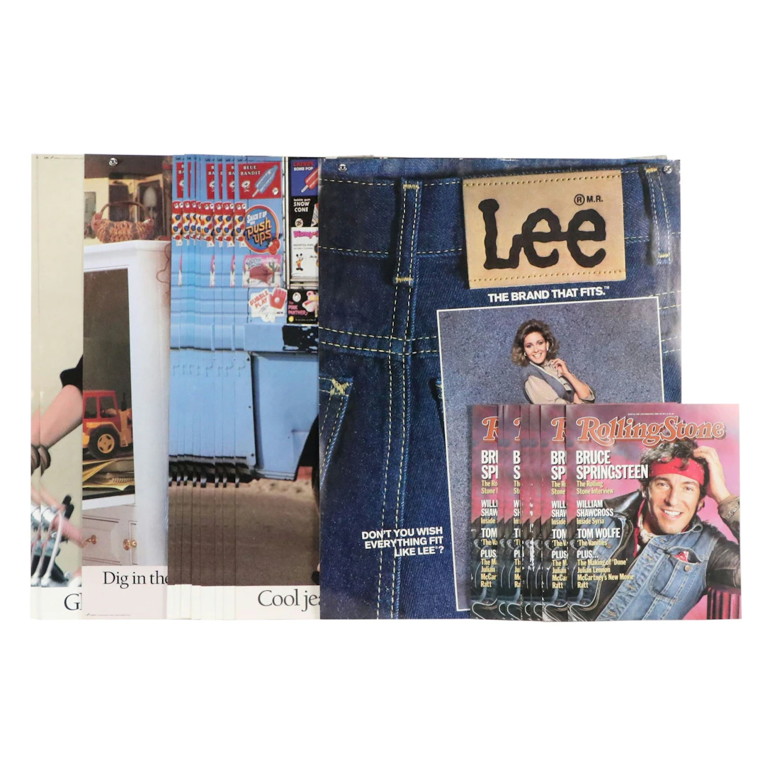 Vintage 1980s Lee Jeans Posters Including Bruce Springsteen Rolling
