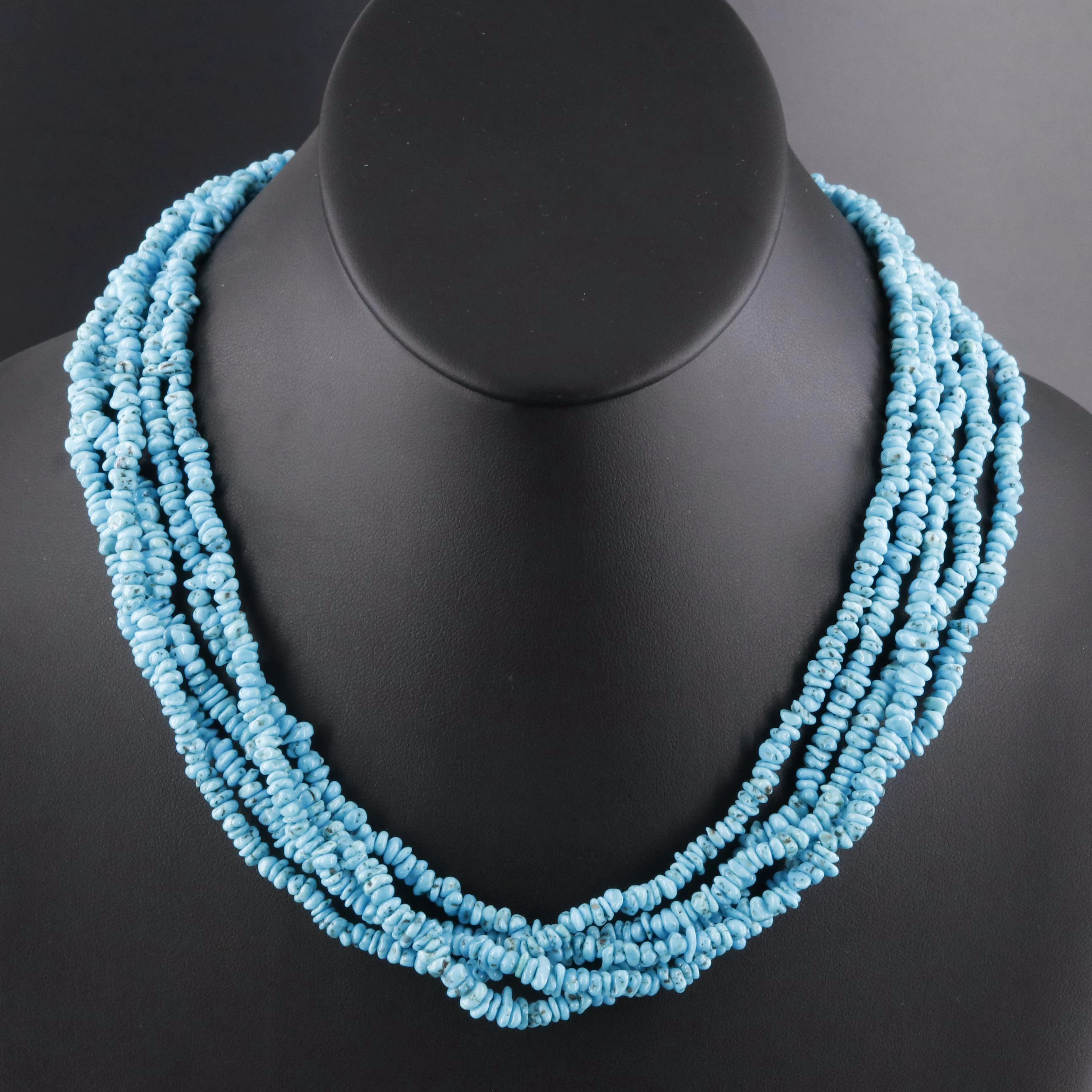 Southwestern Turquoise Five Strand Necklace