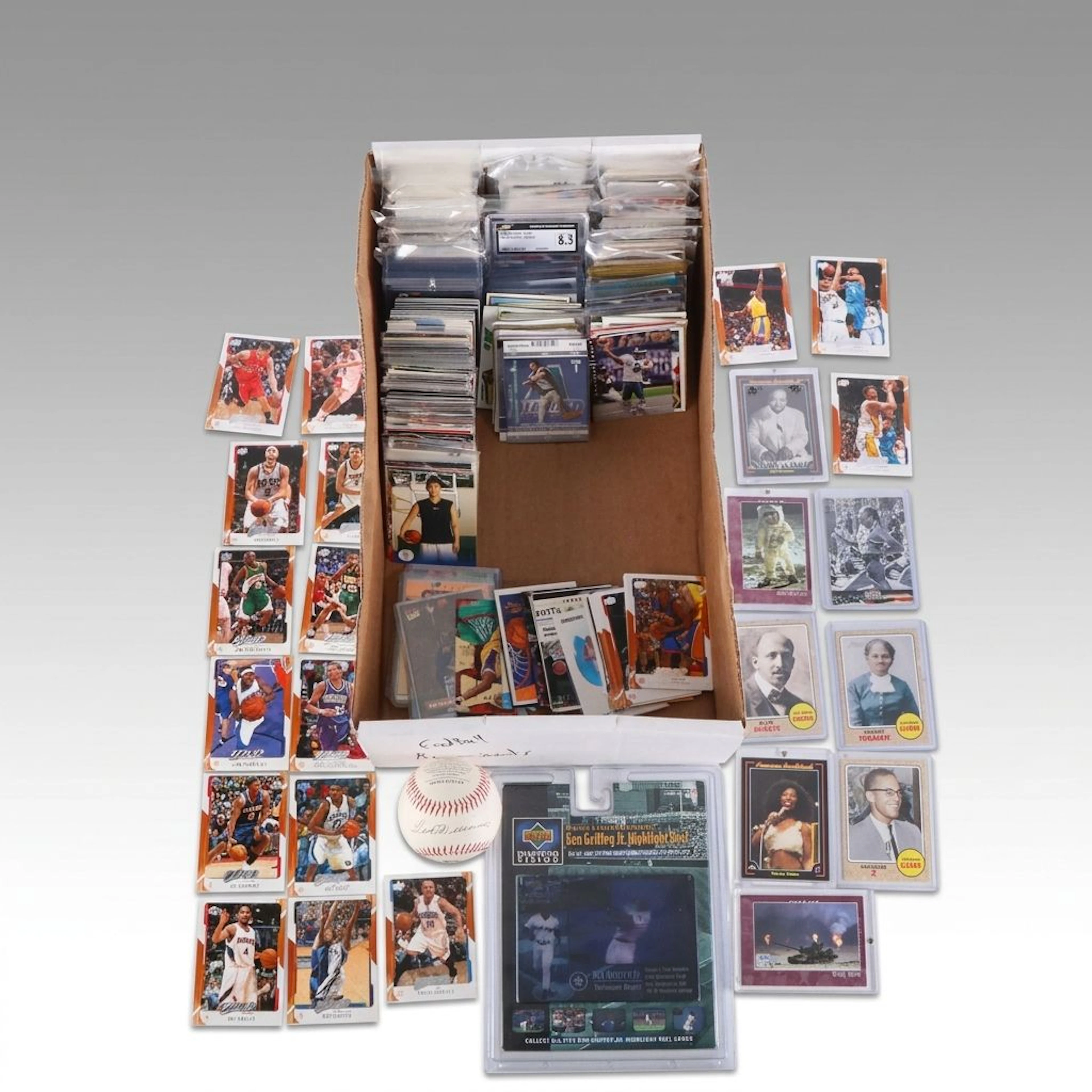 Large Collection of Basketball, Football, and Baseball Cards, 1980s to 2010s