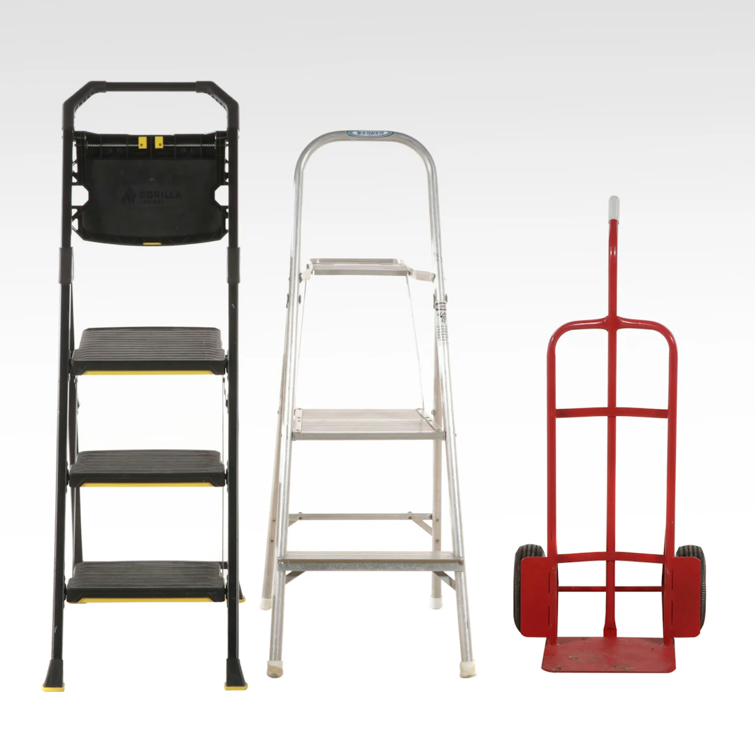 Gorilla Ladders and Werner Step Ladders with Furniture Dolly