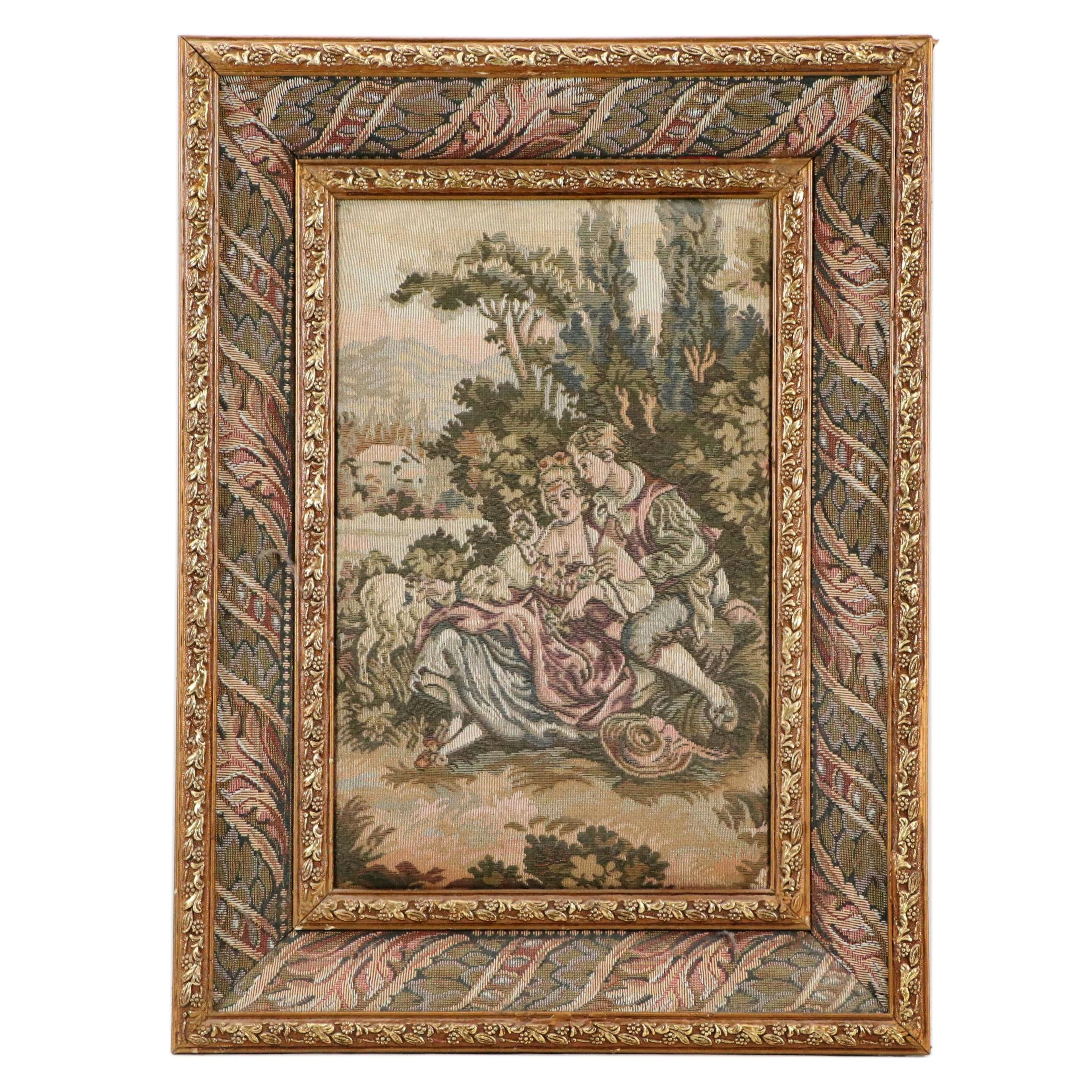 Vintage French Aubusson Style Jacquard Woven Tapestry