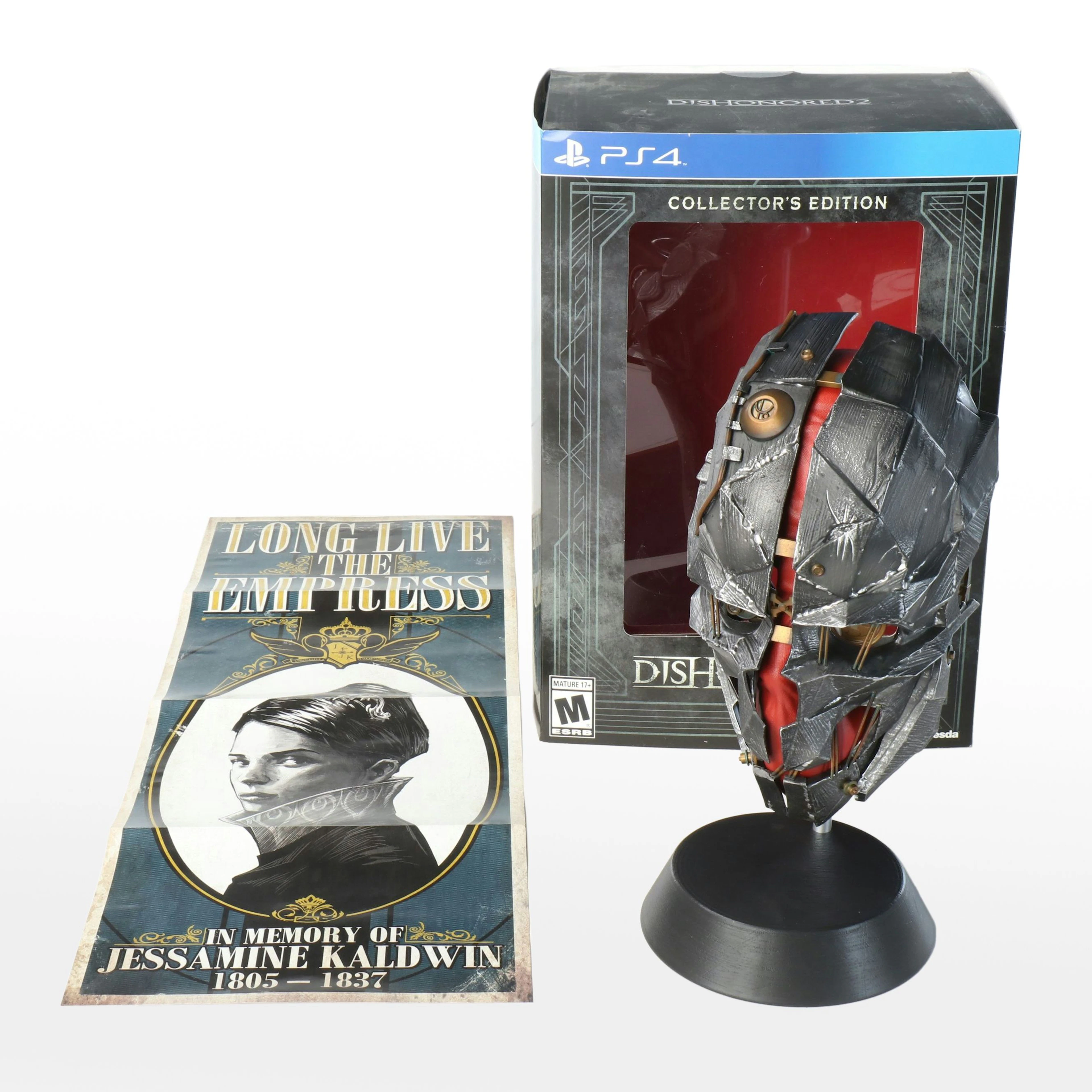 PS4 "Dishonored 2" Game, Collector's "Corvo Attano Mask," Agitprop Posters