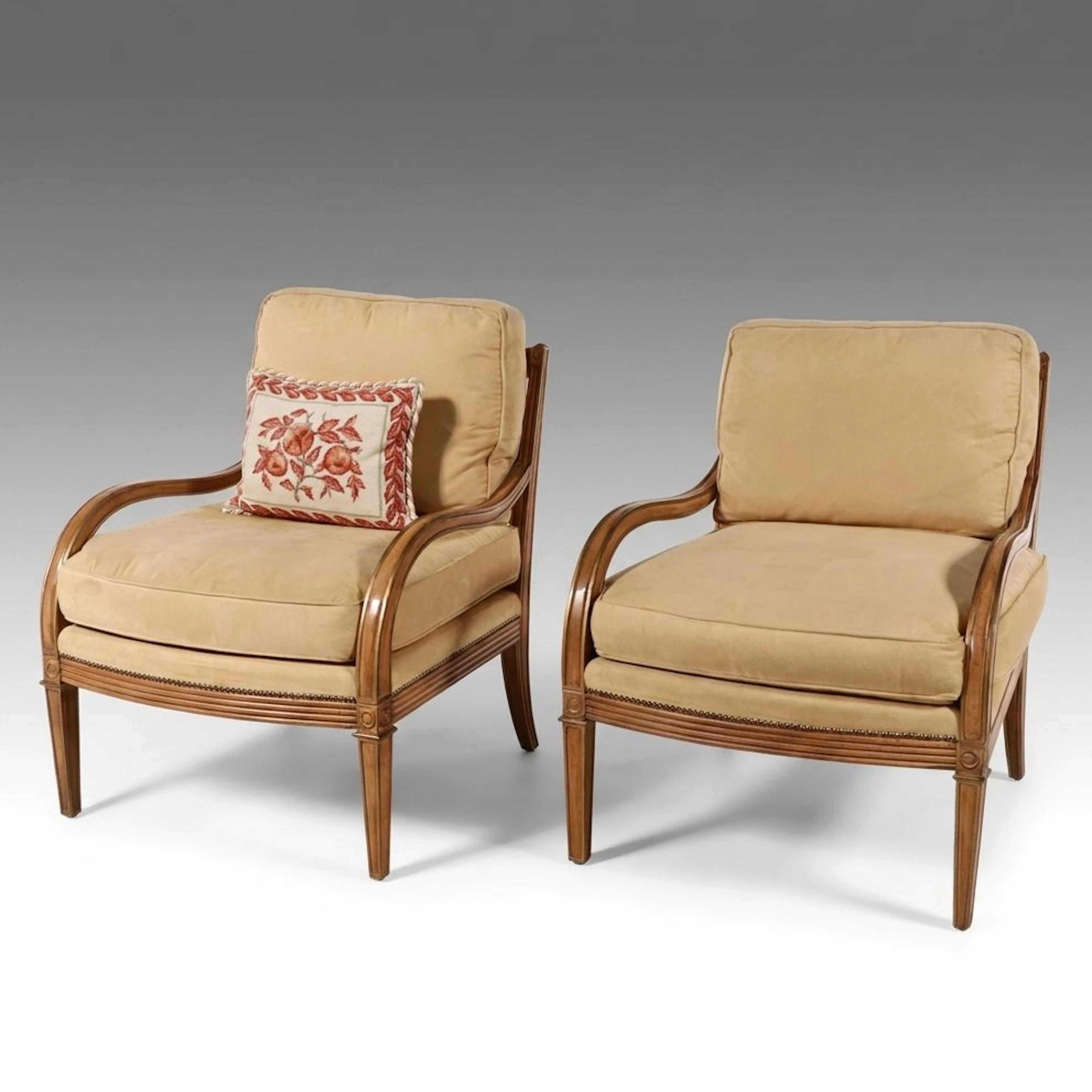 Pair of Ferguson Copeland Neoclassical Style Lounge Chairs, Late 20th Century