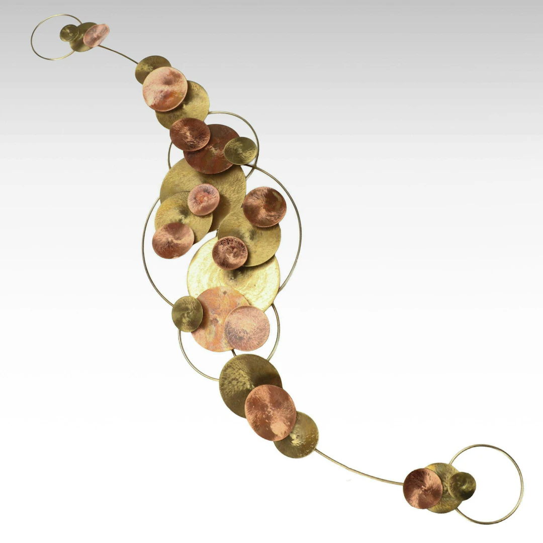 Nelson Postmodern Style Copper and Brass Disc Wall Décor