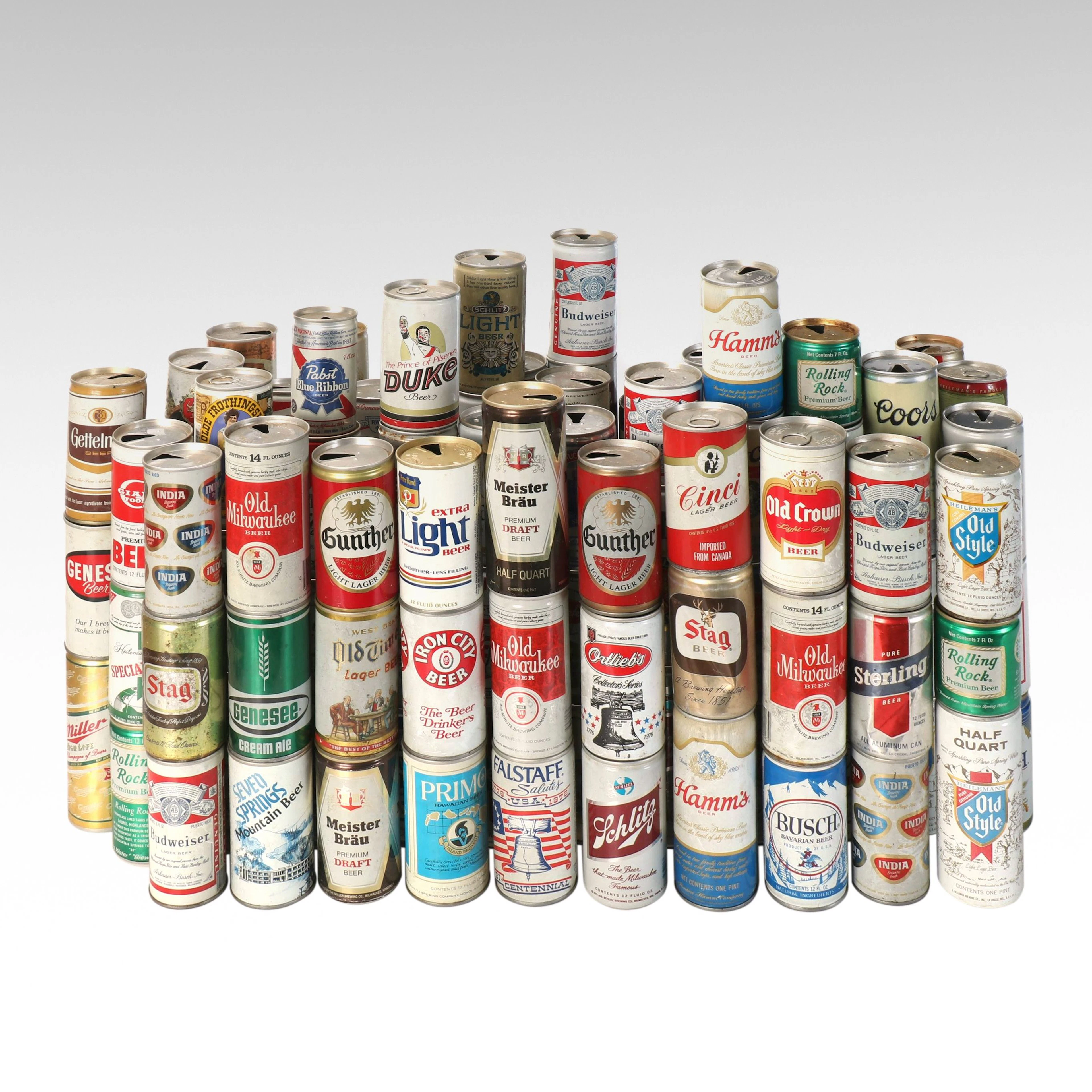 Budweiser, Cinc, Old Milwaukee, Rolling Rock and More Beer Cans, Vintage
