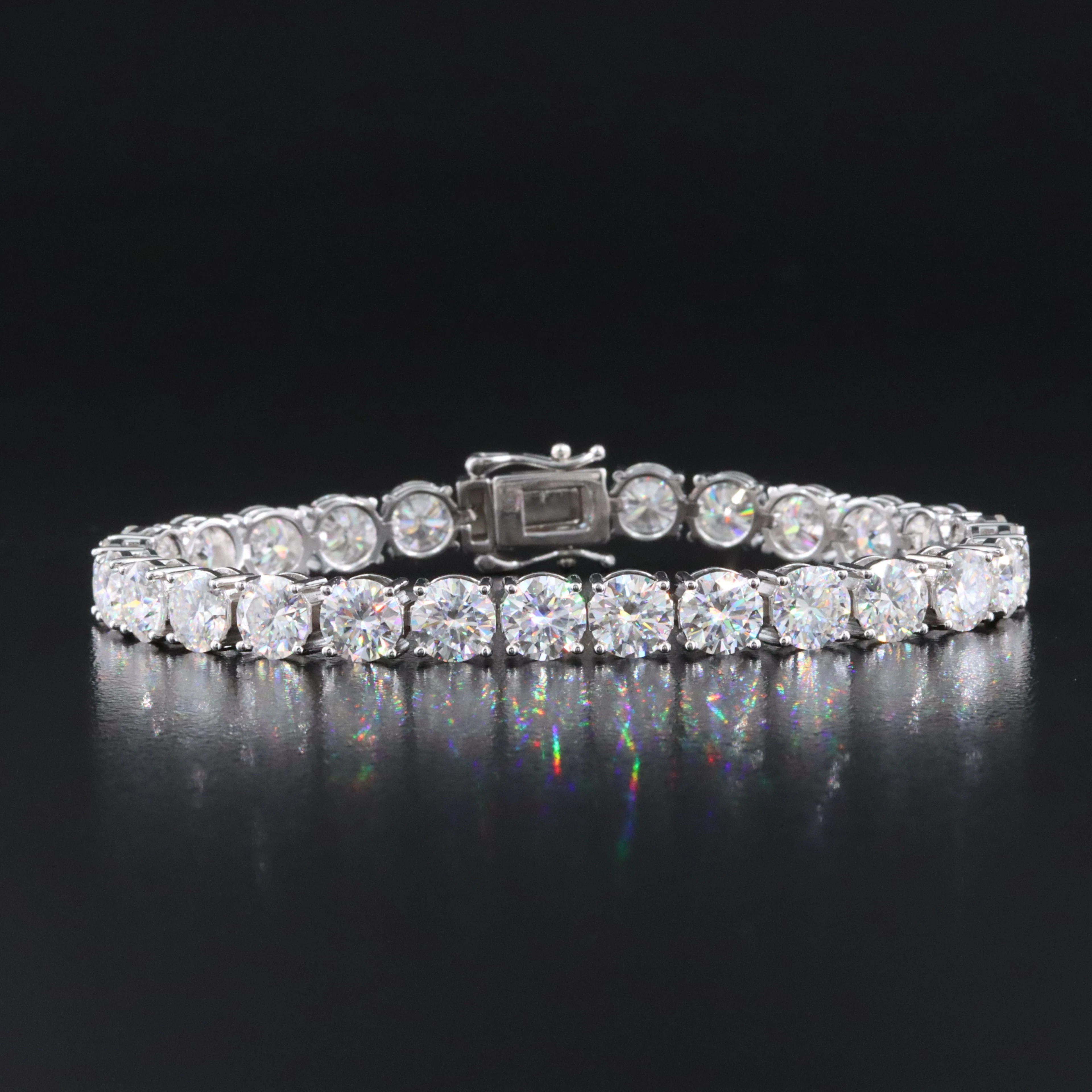 Sterling Moissanite Line Bracelet