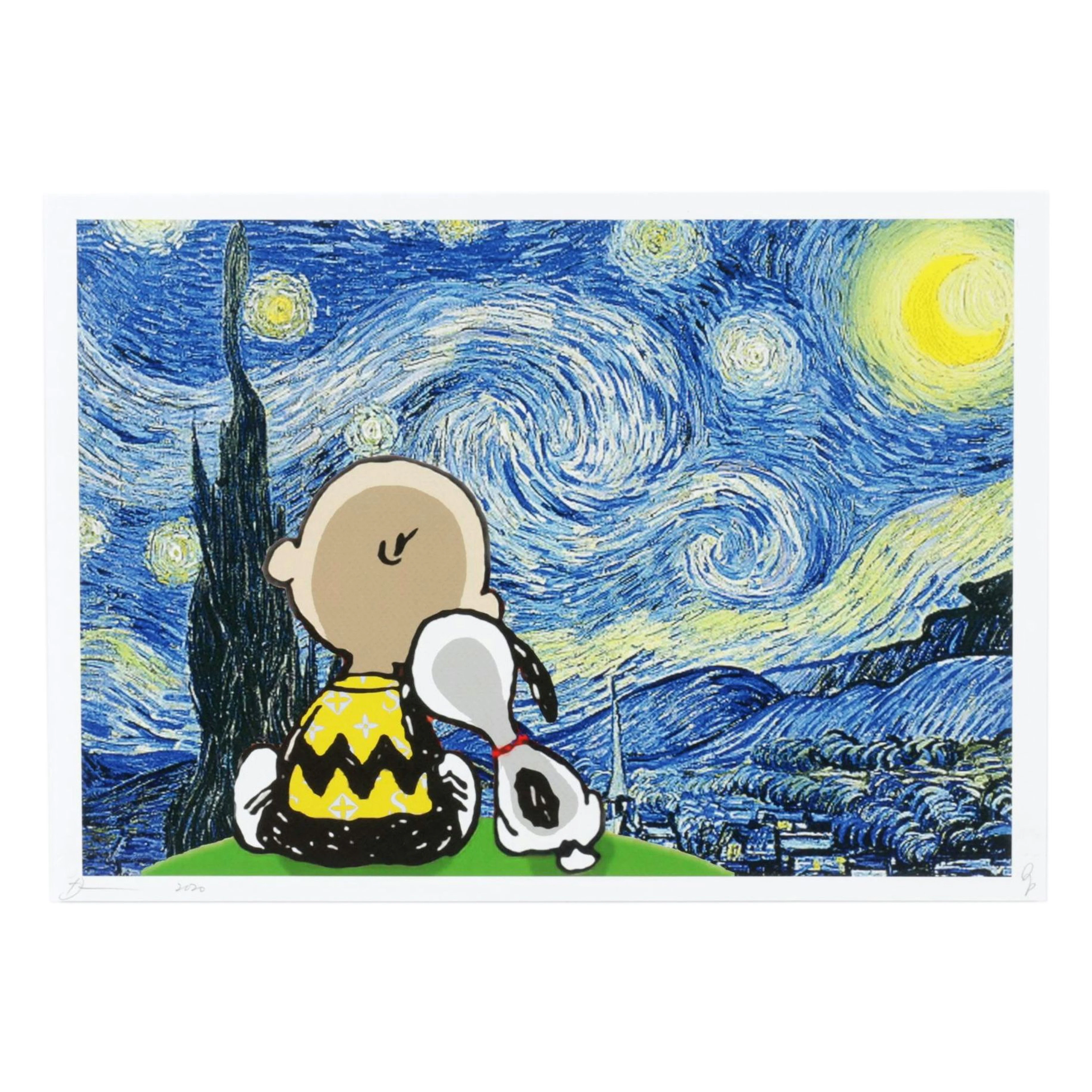 Death NYC Pop Art Graphic Print Homage to Peanuts X Van Gogh, 2020