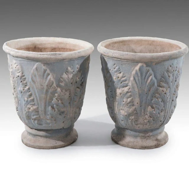 Neoclassical Style Concrete Jardinière Pair