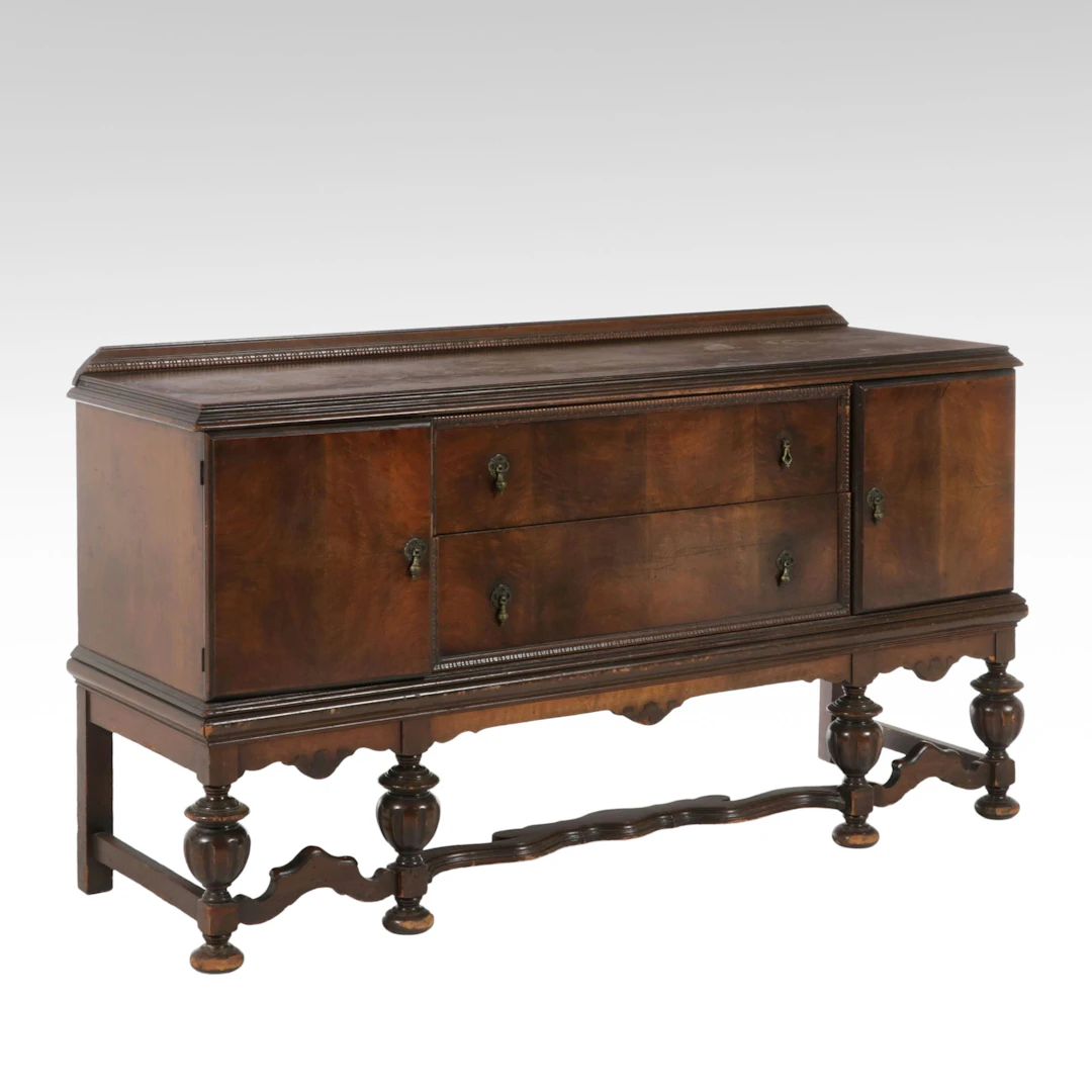 Jacobean Style Walnut Sideboard, Early to Mid-20th Century