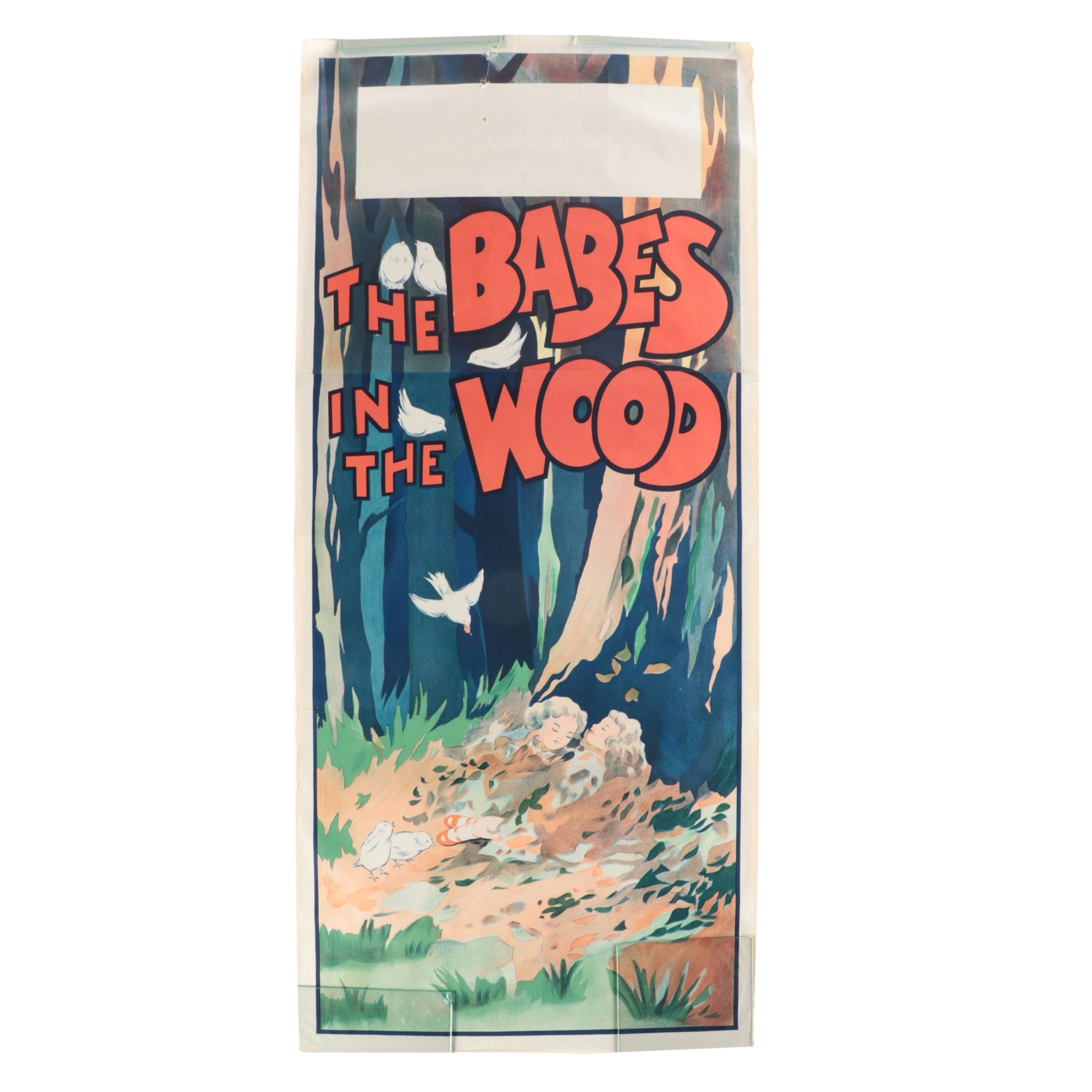 Chromolithograph Movie or Theatre Poster "Babes in the Wood," Circa 1920s