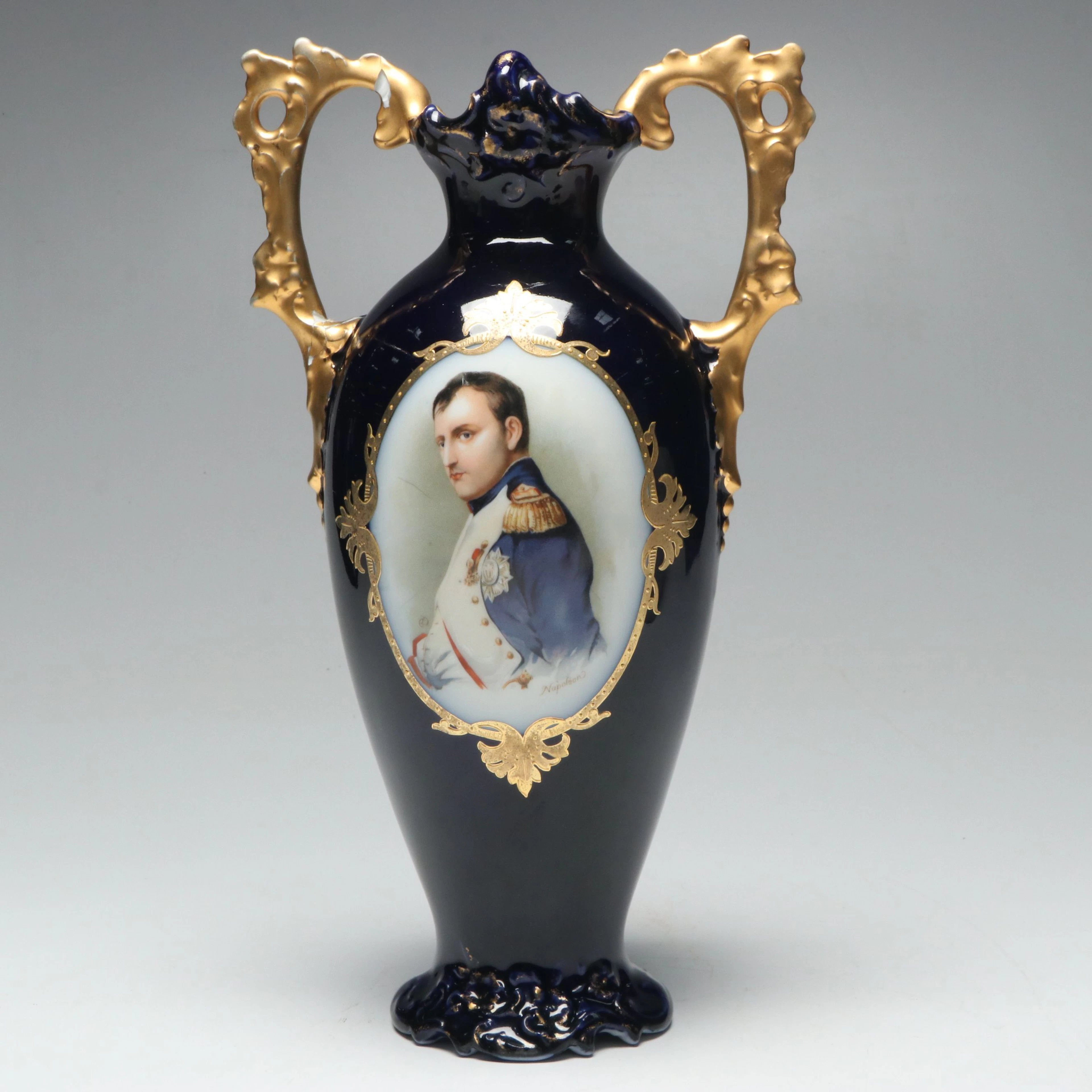 Royal Vienna Style Napoleon Bonaparte Portrait Porcelain Vase