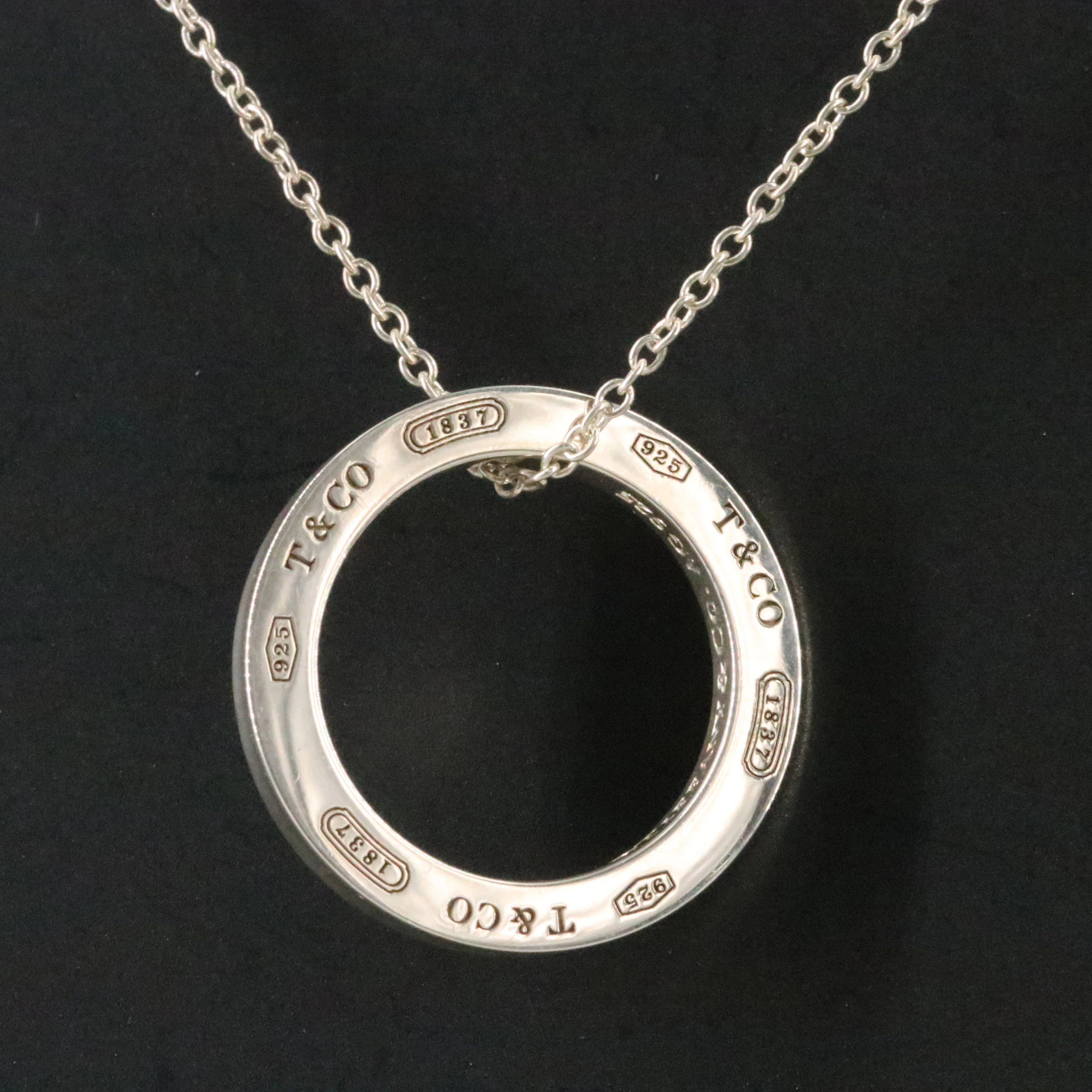 Tiffany & Co. 1837 Sterling Circle Pendant Necklace