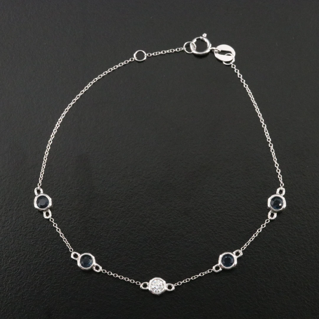 14K Sapphire and Diamond Bracelet