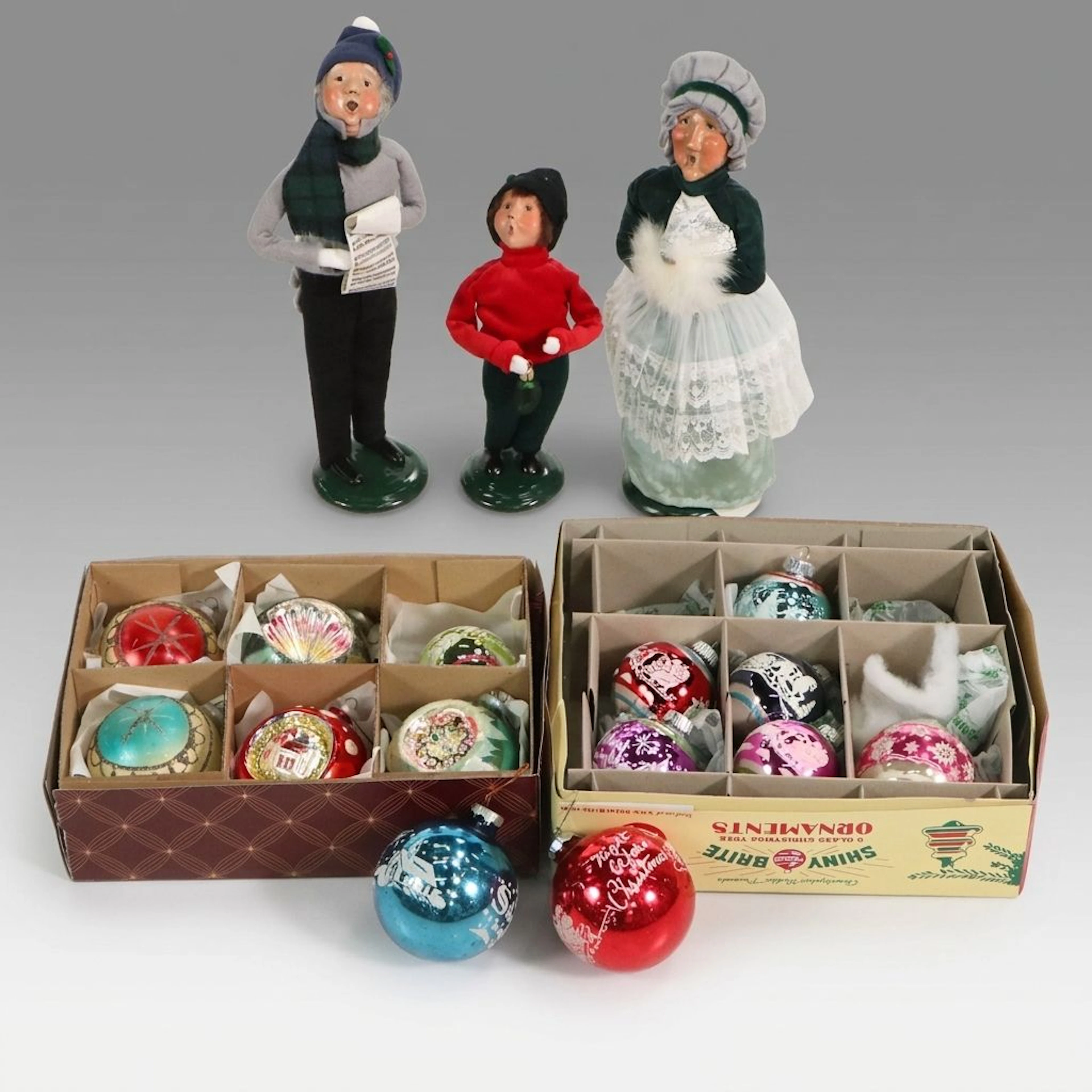 Byers' Choice "Carolers" with Christopher Radko and More Blown Glass Ornaments
