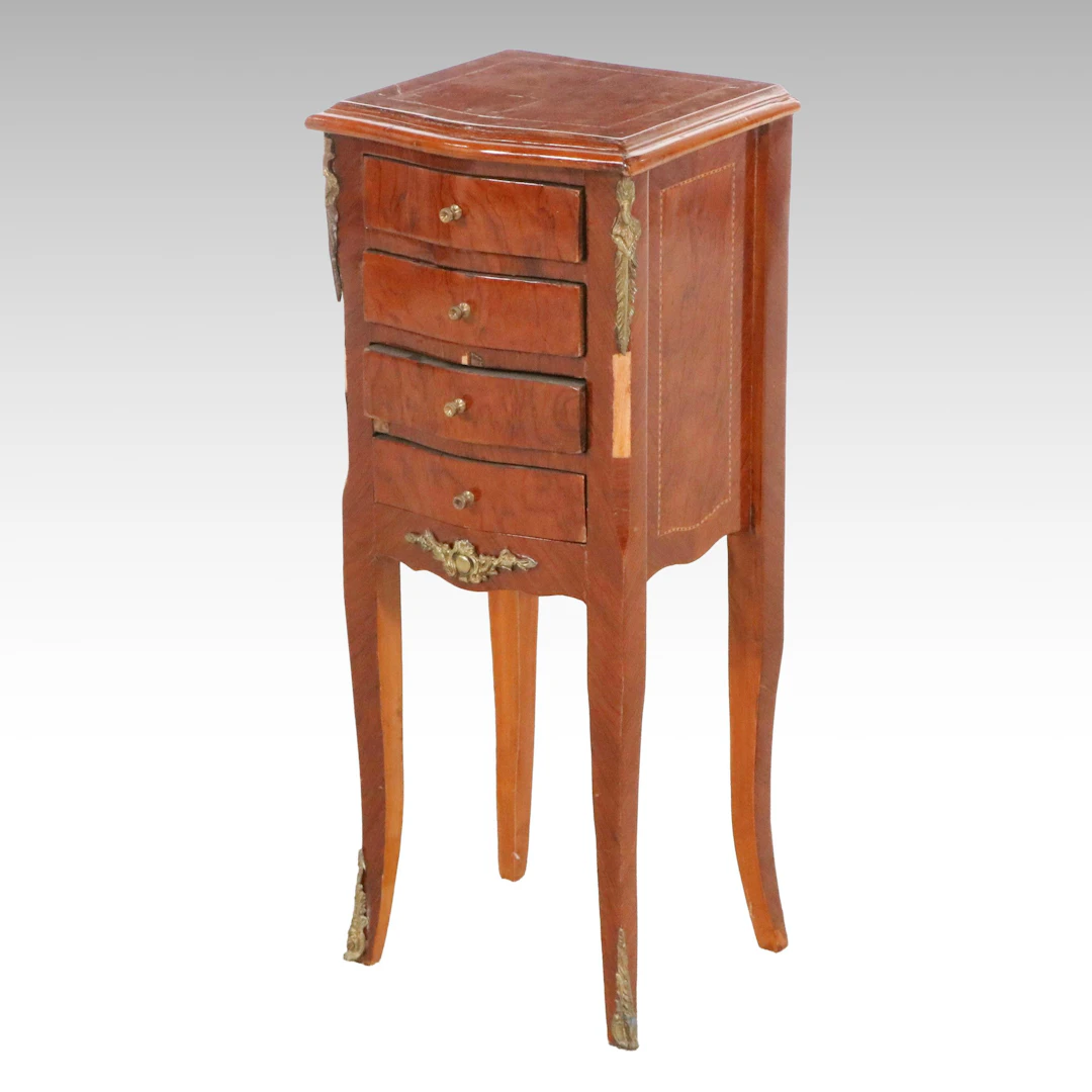 French Louis XV Style Inlaid Ormolu Mounted Petite Semainier Chest