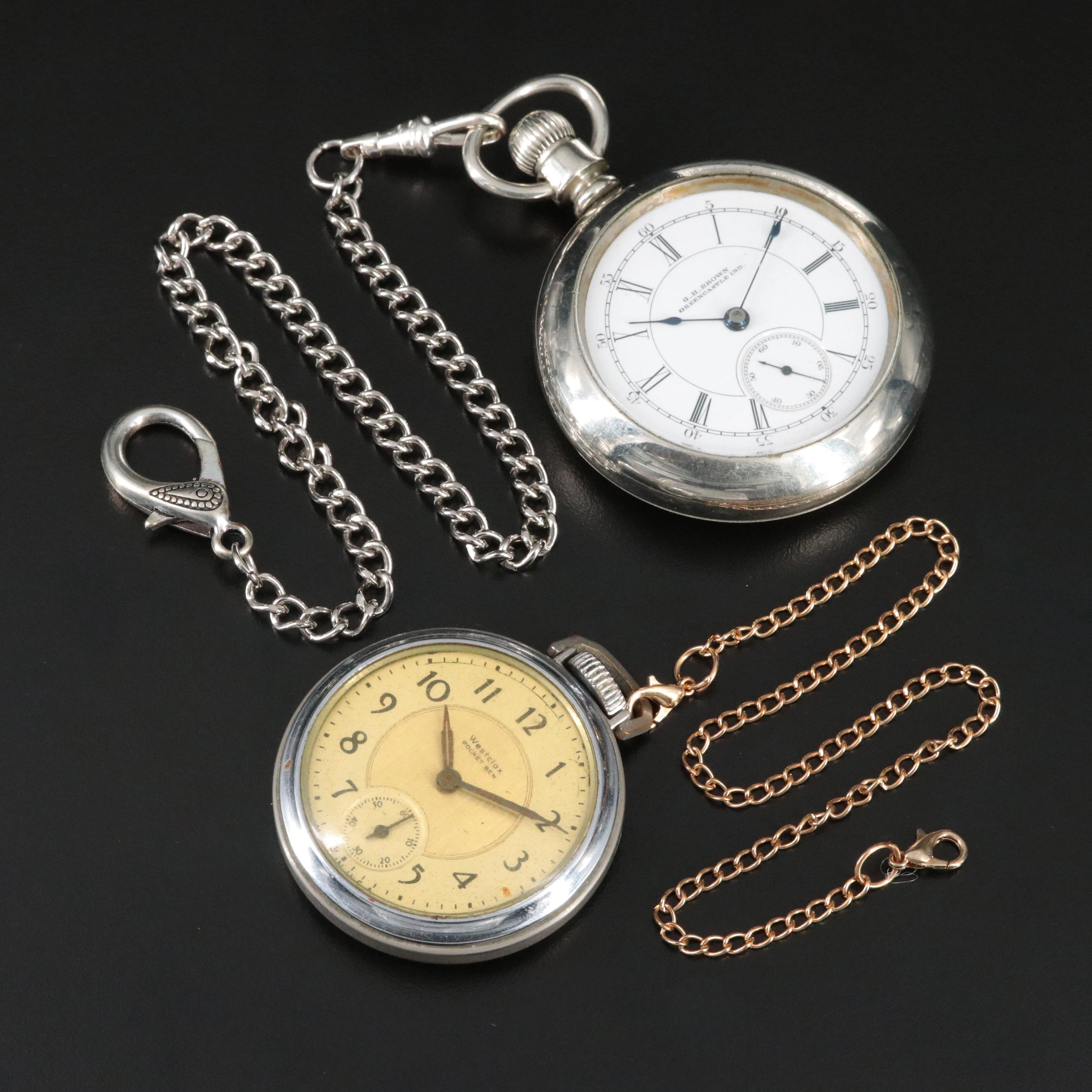 Antique G.H. Brown & Westclox Pocket Ben Pocket Watches