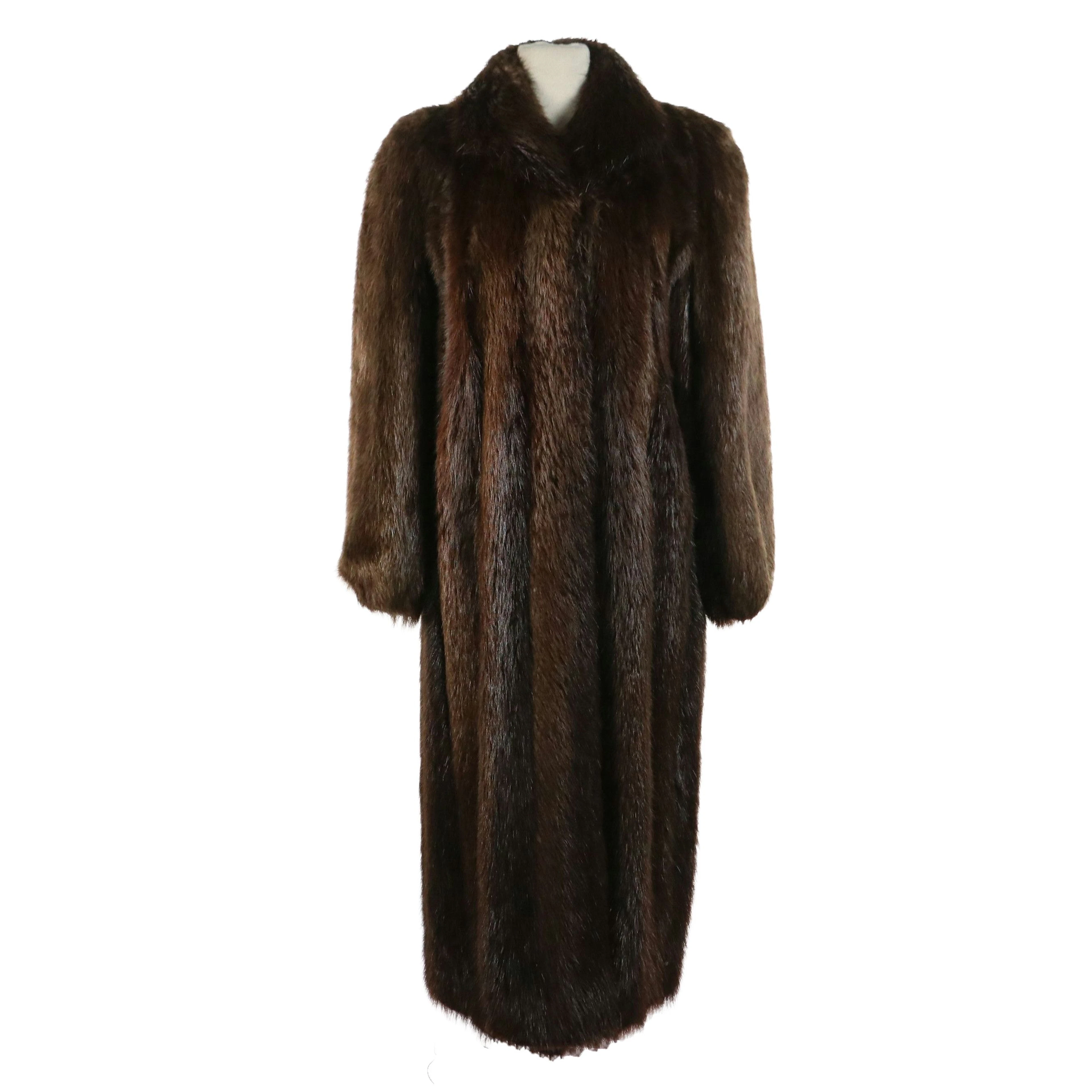 Natural Beaver Fur Coat from Marshall Field's Private Fur Collection, Vintage