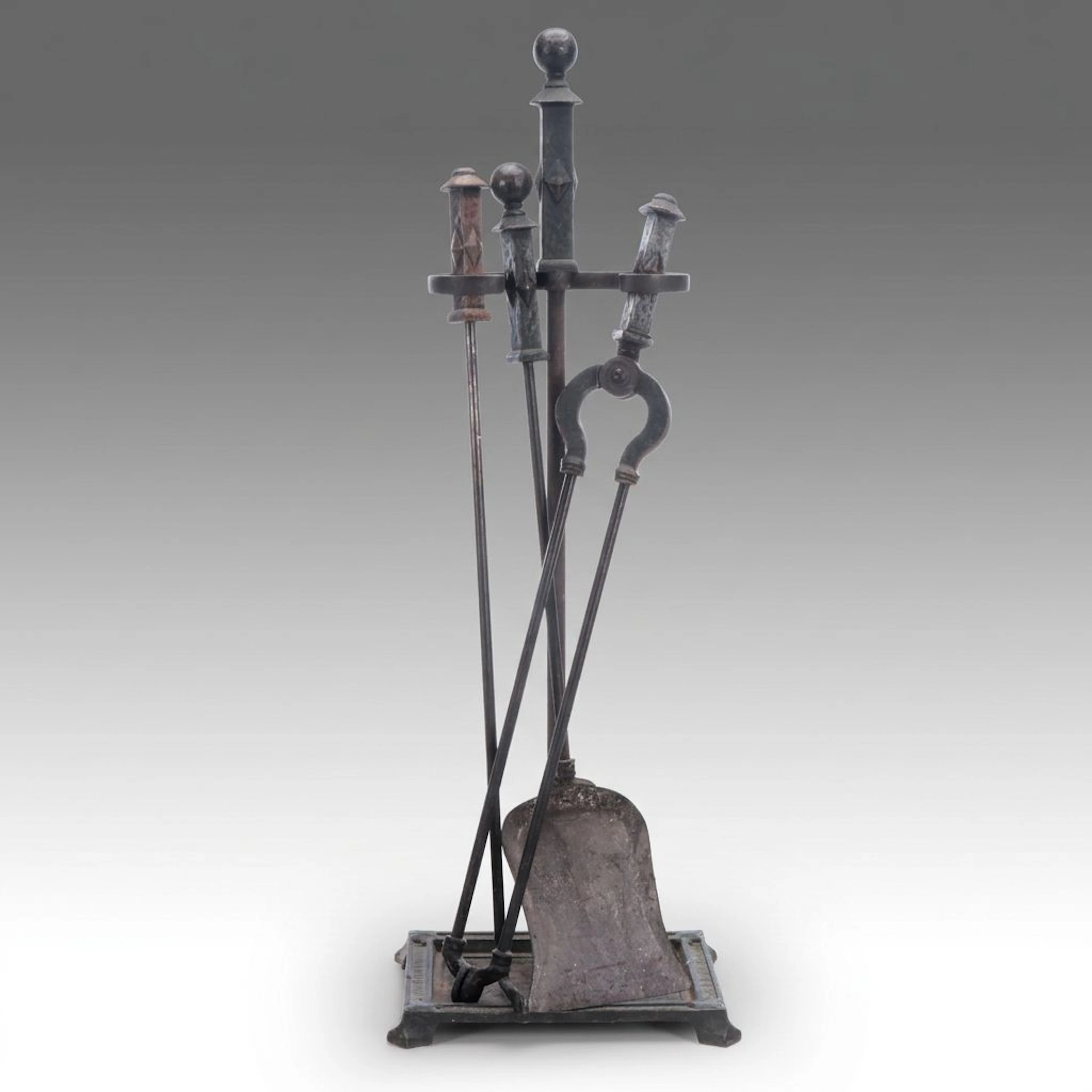 Bradley & Hubbard Asethetic Movement Style Cast Iron Fireplace Tool Set